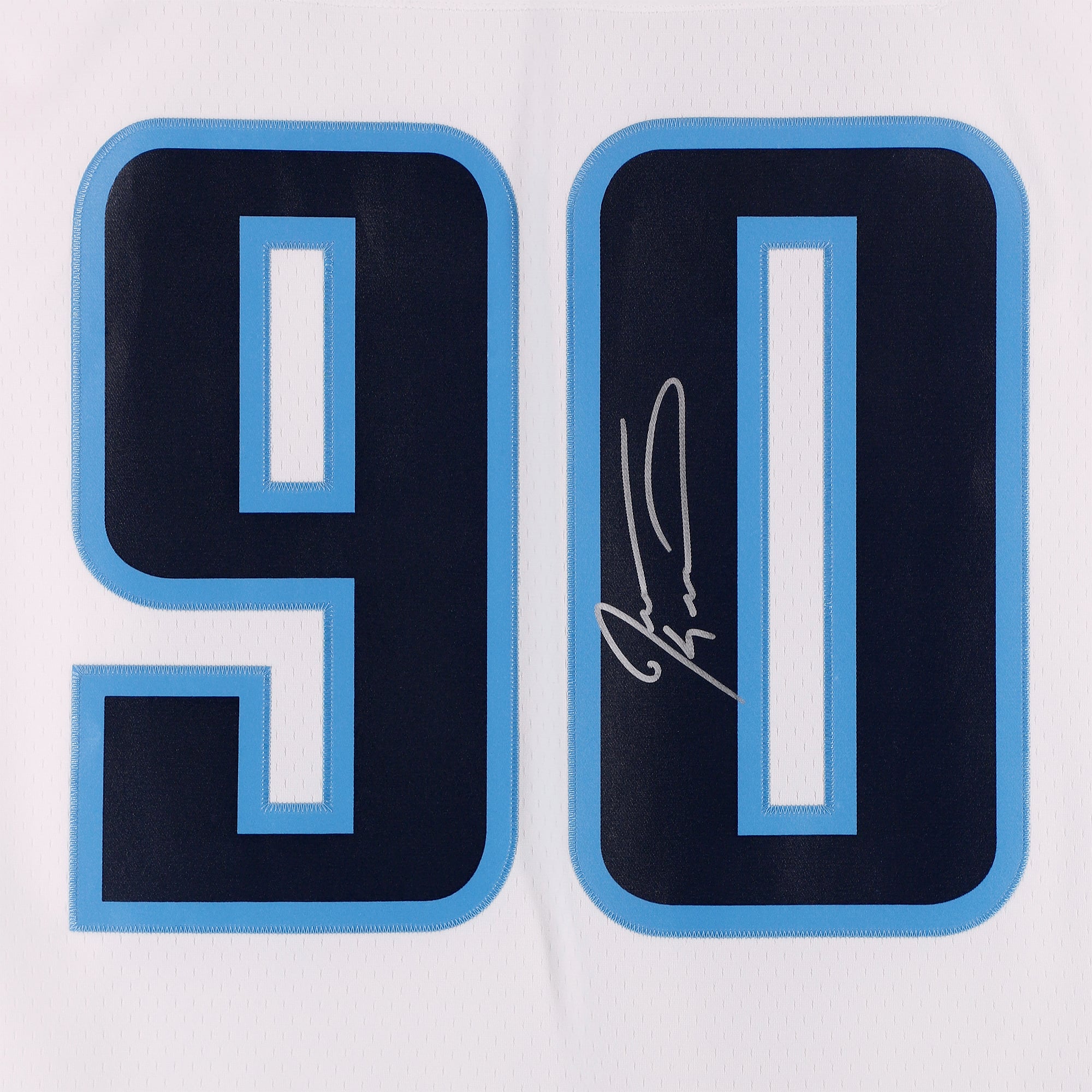 Maillot réplique blanc Mitchell & Ness 1999 autographié par Jevon Kearse des Titans du Tennessee
