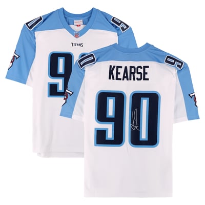 Jevon Kearse Tennessee Titans Autographed Fanatics Authentic White Mitchell & Ness 1999 Replica Jersey 