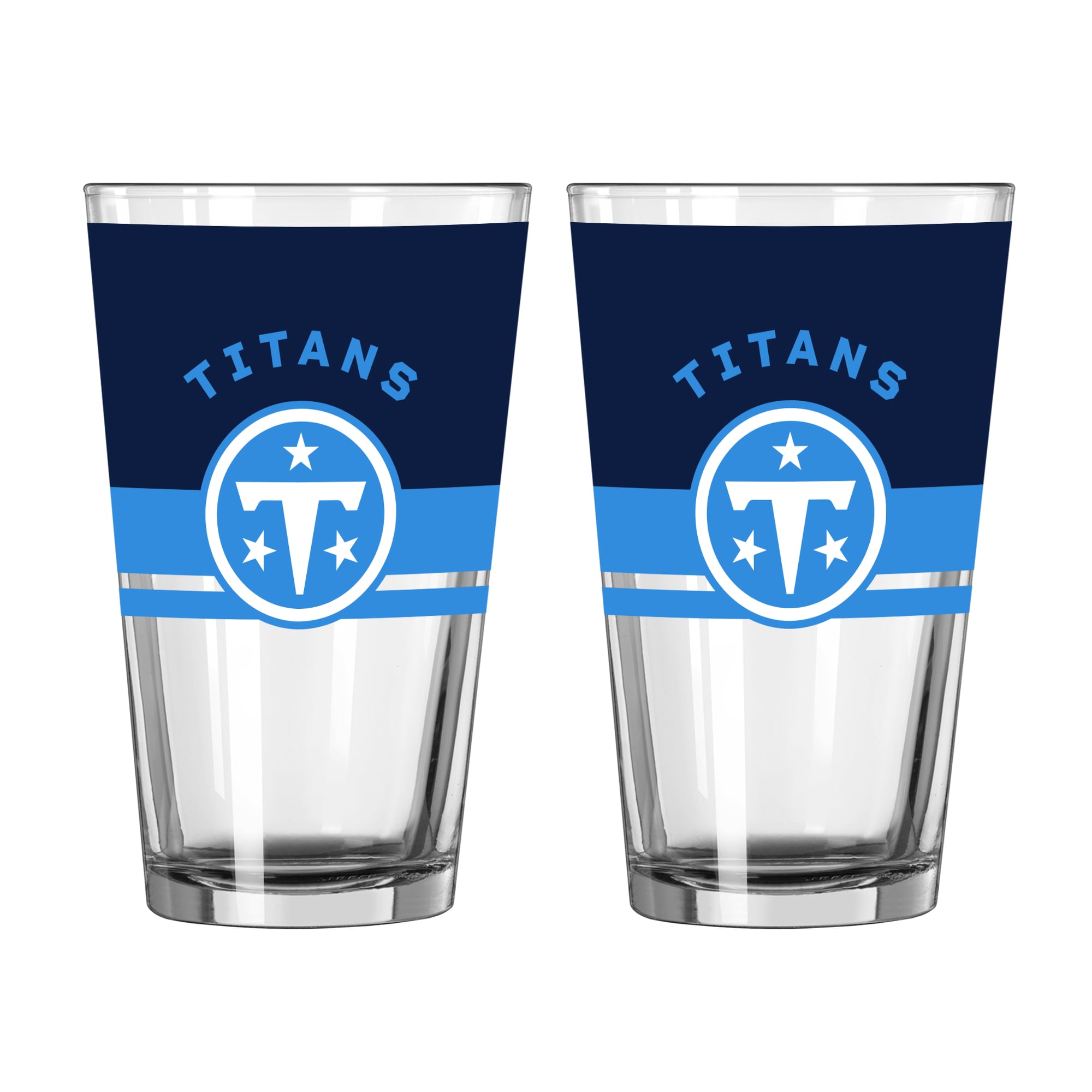 Logo Brands Tennessee Titans Two-Piece 16oz. Horizon Pint Glass Set