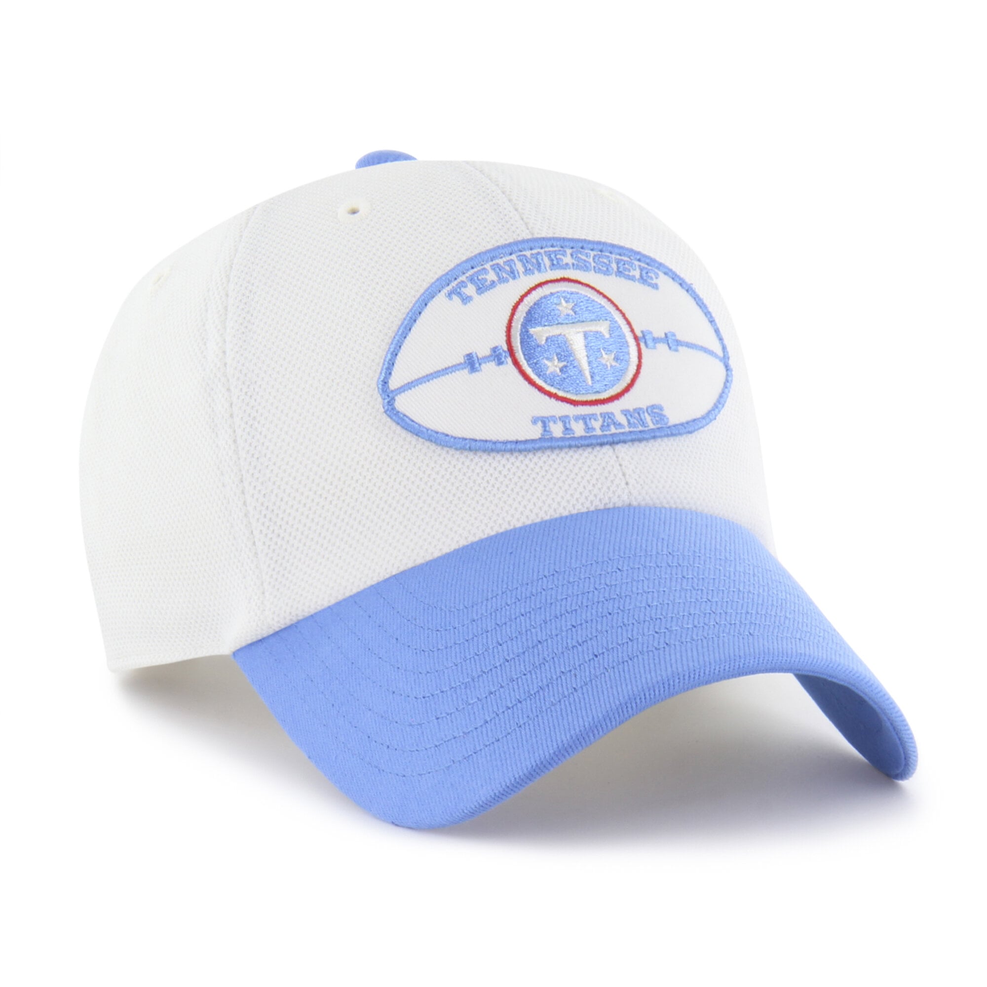 Men's '47 Cream/Light Blue Tennessee Titans Pique Patch Clean Up Adjustable Hat