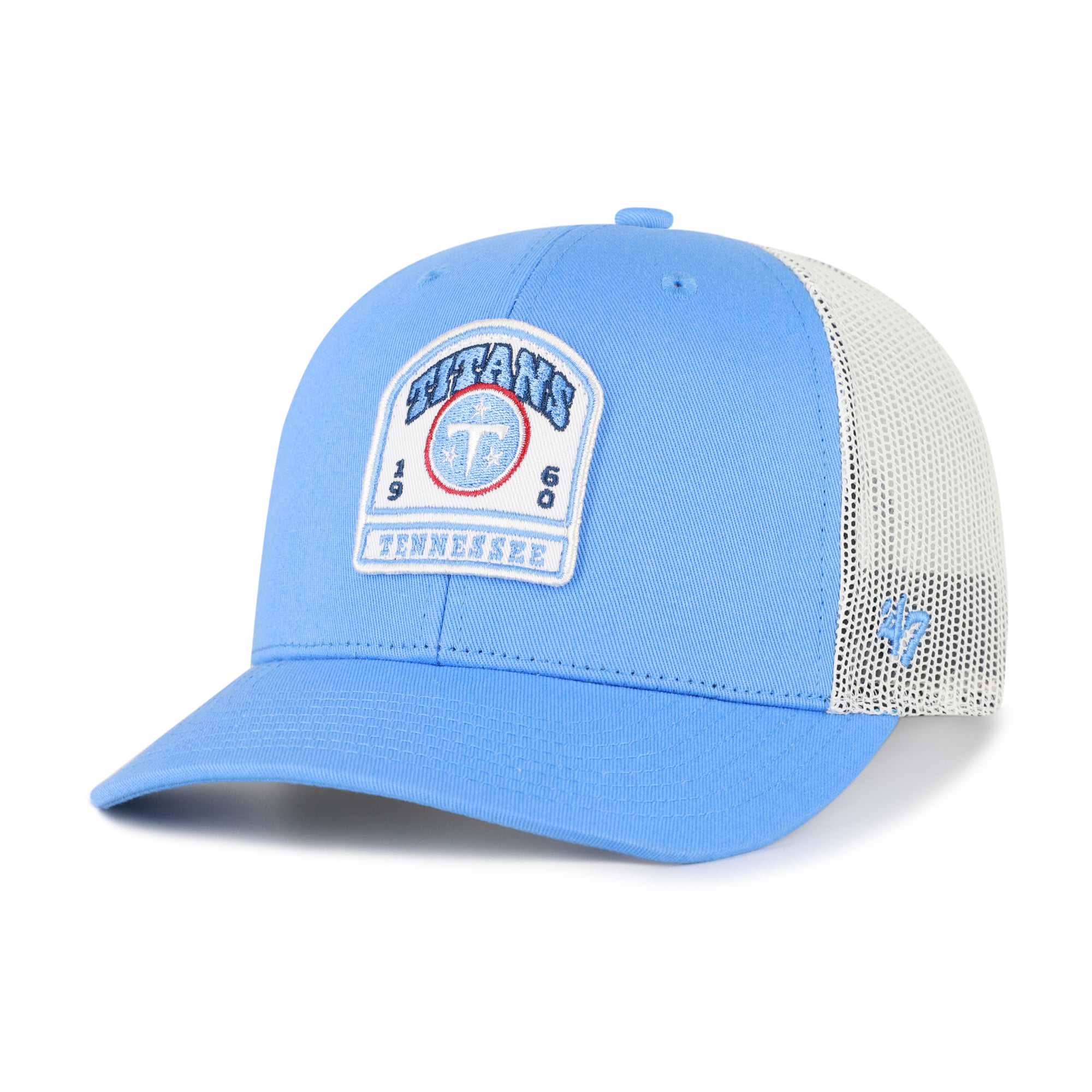 Men's '47 Light Blue Tennessee Titans Headstone Trucker Adjustable Hat