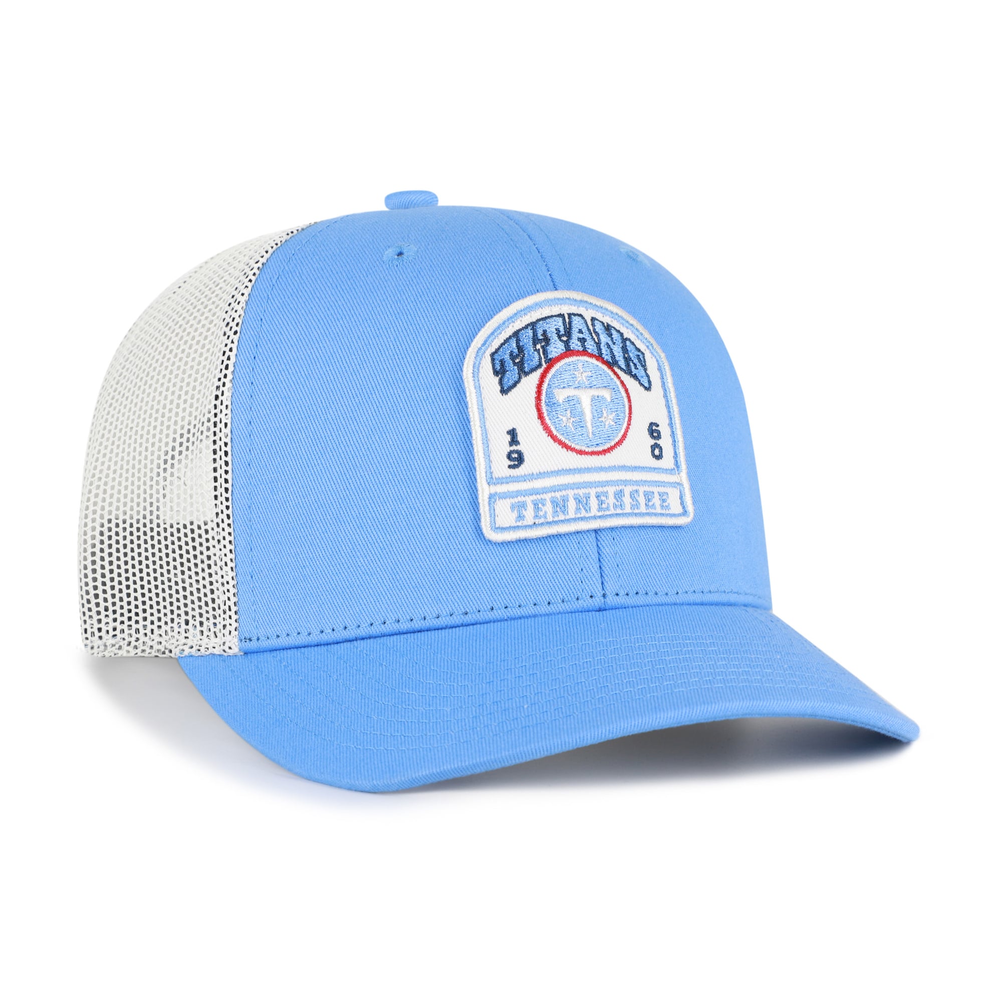Men's '47 Light Blue Tennessee Titans Headstone Trucker Adjustable Hat