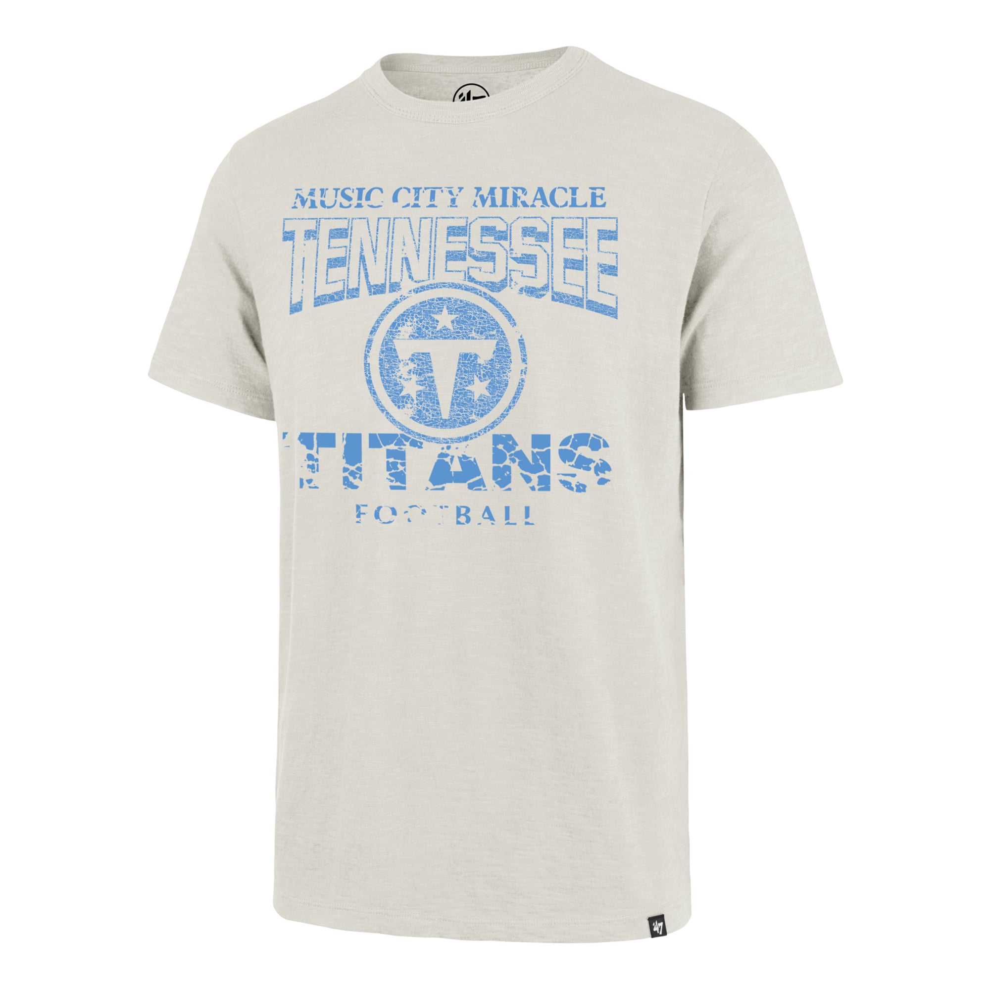 Men's '47 Natural Tennessee Titans Head On Scrum Slub T-Shirt