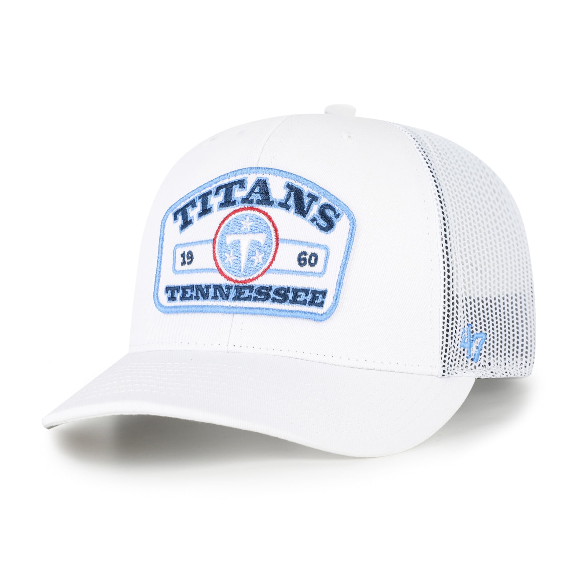 Casquette trucker ajustable blanche Tennessee Titans Roadway pour homme, modèle 47