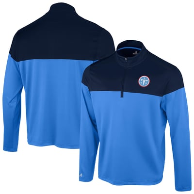 Tennessee Titans Antigua Hinder Quarter-Zip Pullover - Light Blue/Navy