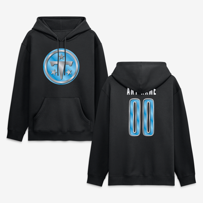 Tennessee Titans  Metallic Mascot Personalized Name & Number Hoodie - Black
