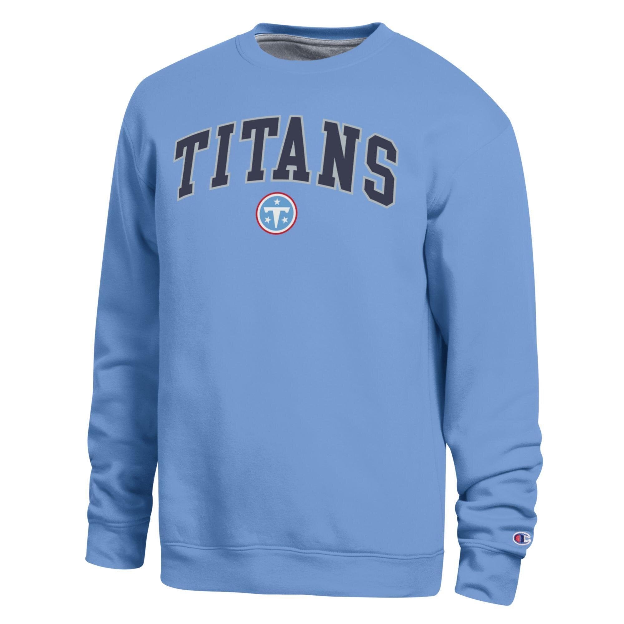 Sweat-shirt à doublure contrastée bleu clair Champion pour homme, Tennessee Titans