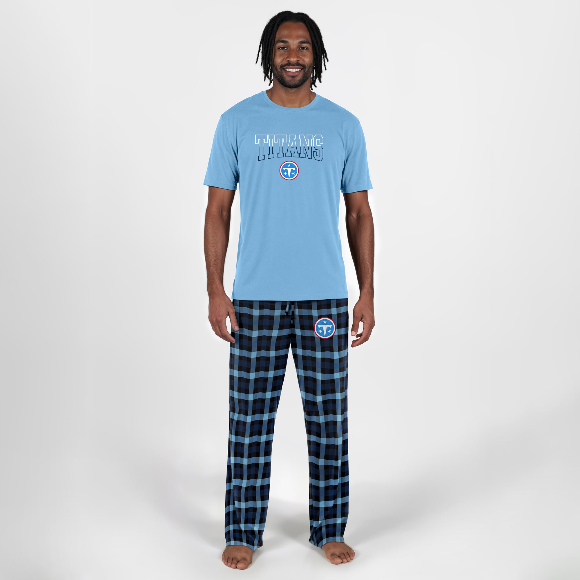 Men's Concepts Sport Light Blue Tennessee Titans Highland Sleep Set