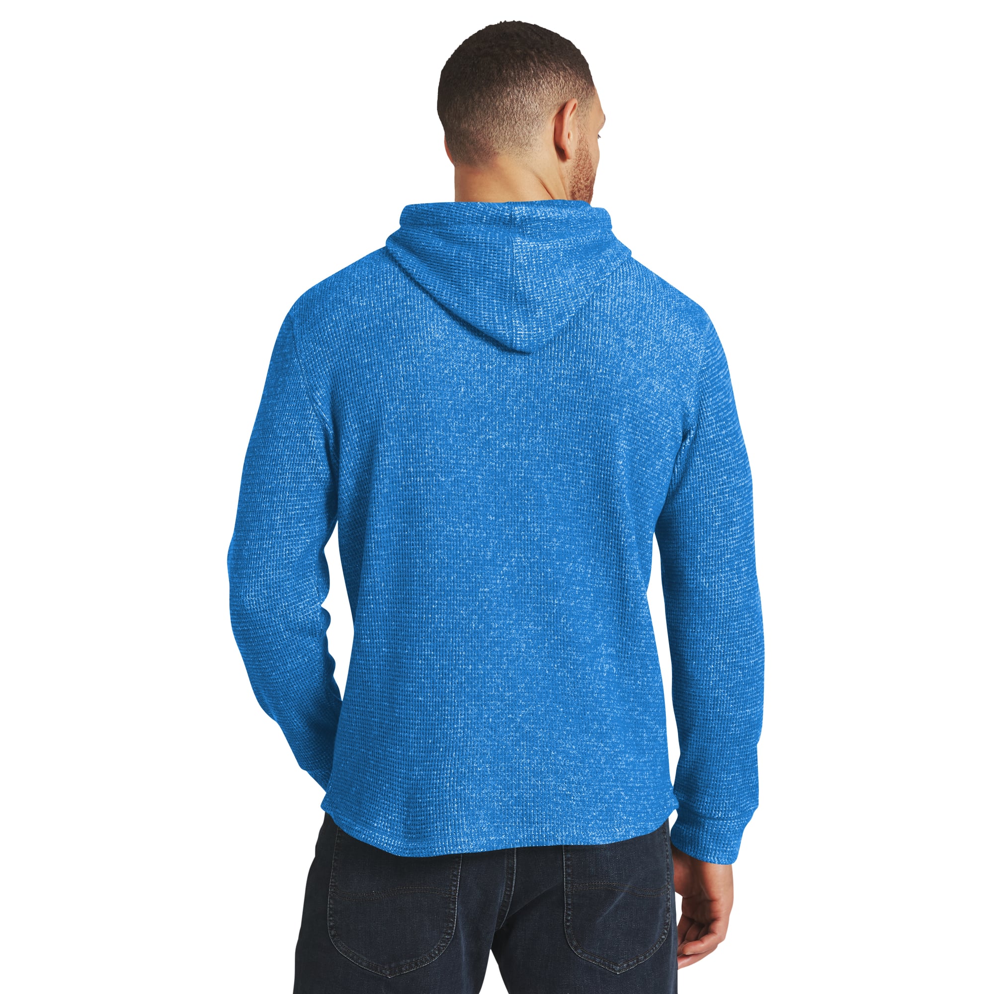 Men's Darius Rucker Collection by Fanatics Light Blue Tennessee Titans Waffle Knit Hooded Tri-Blend Long Sleeve T-Shirt