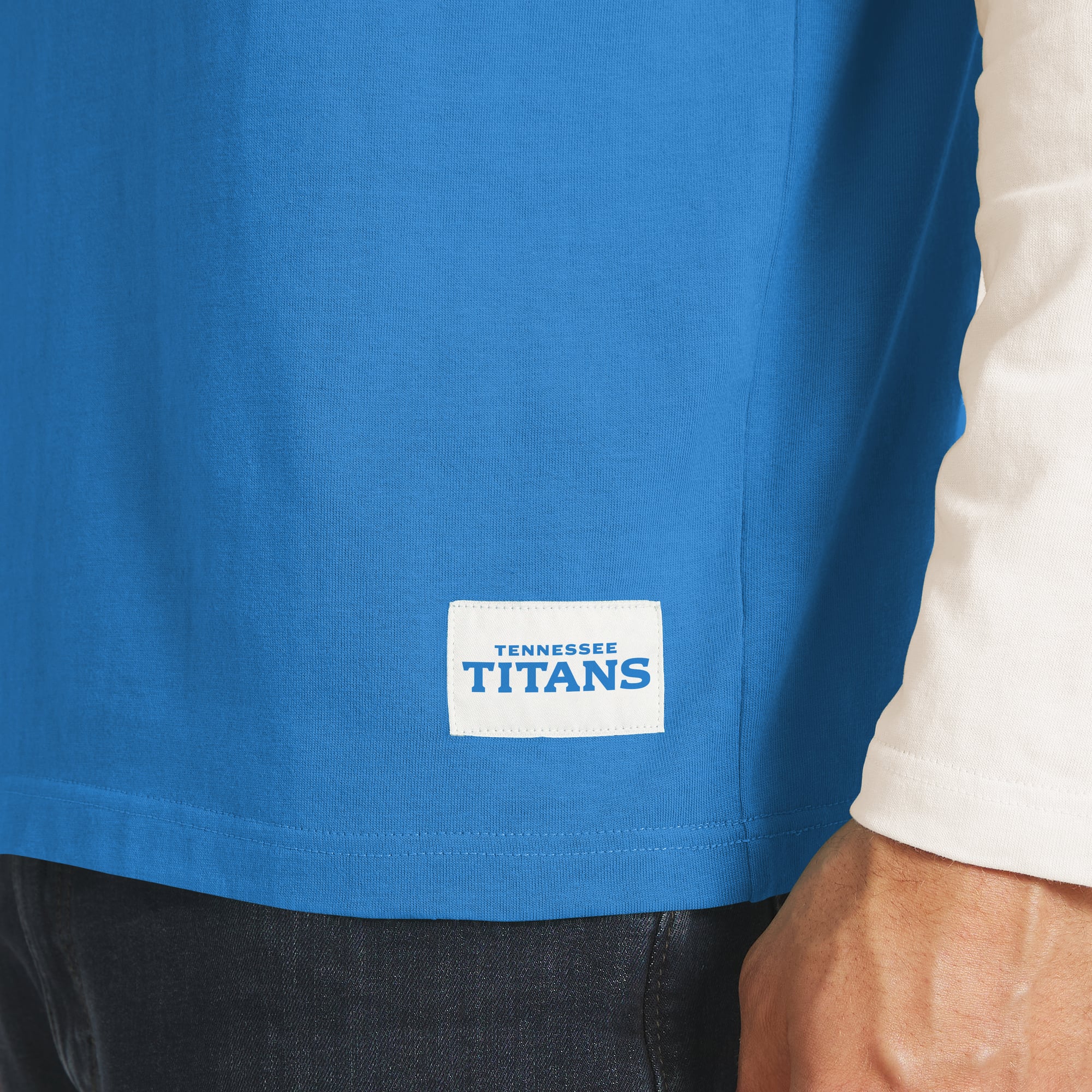 T-shirt Henley à manches longues bleu clair/crème Tennessee Titans de la collection Darius Rucker pour homme par Fanatics