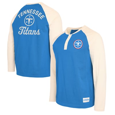 Tennessee Titans Darius Rucker Collection by Fanatics Henley Long Sleeve T-Shirt - Light Blue/Cream