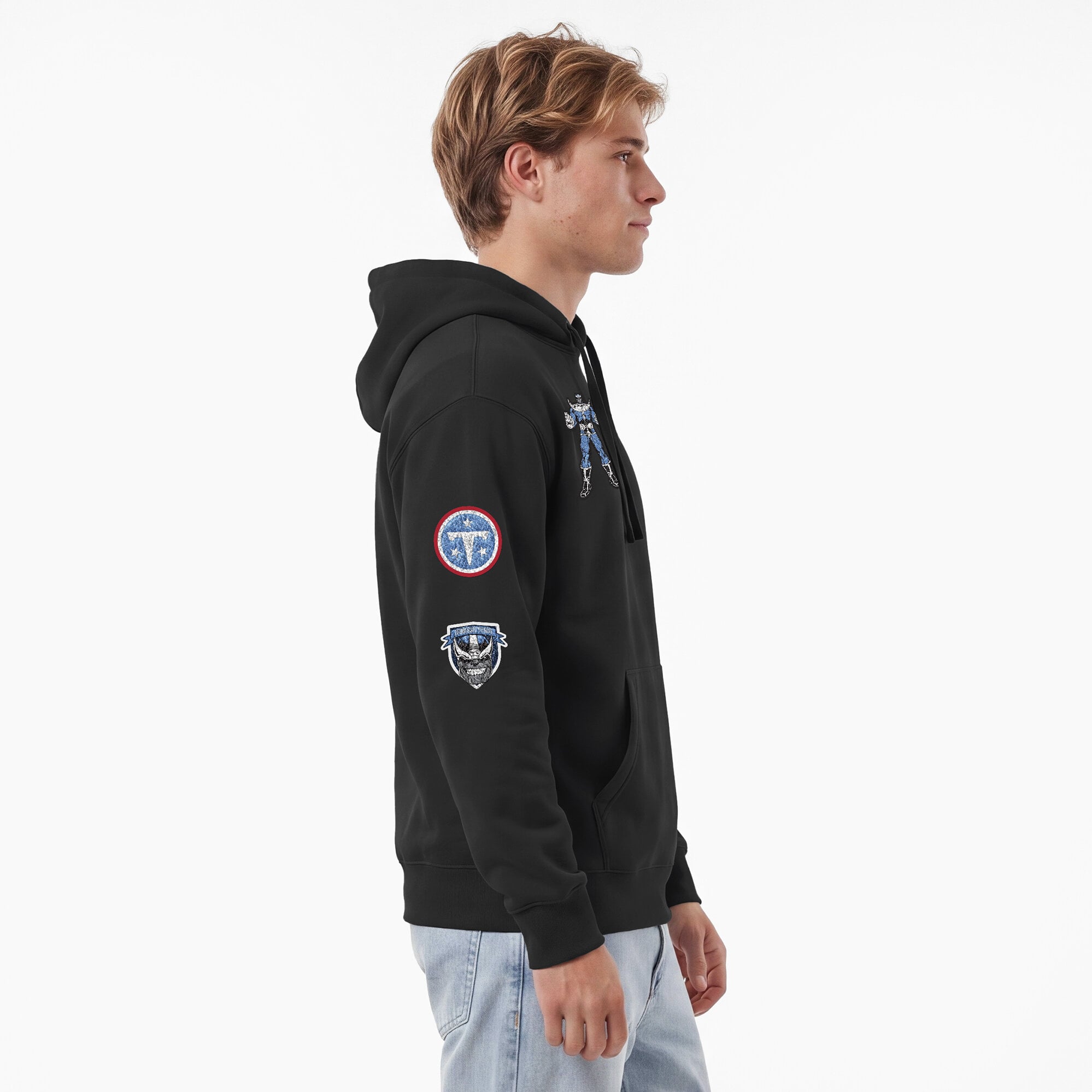 Sweat à capuche Disney x Champion noir Tennessee Titans Thanos All-Star pour homme