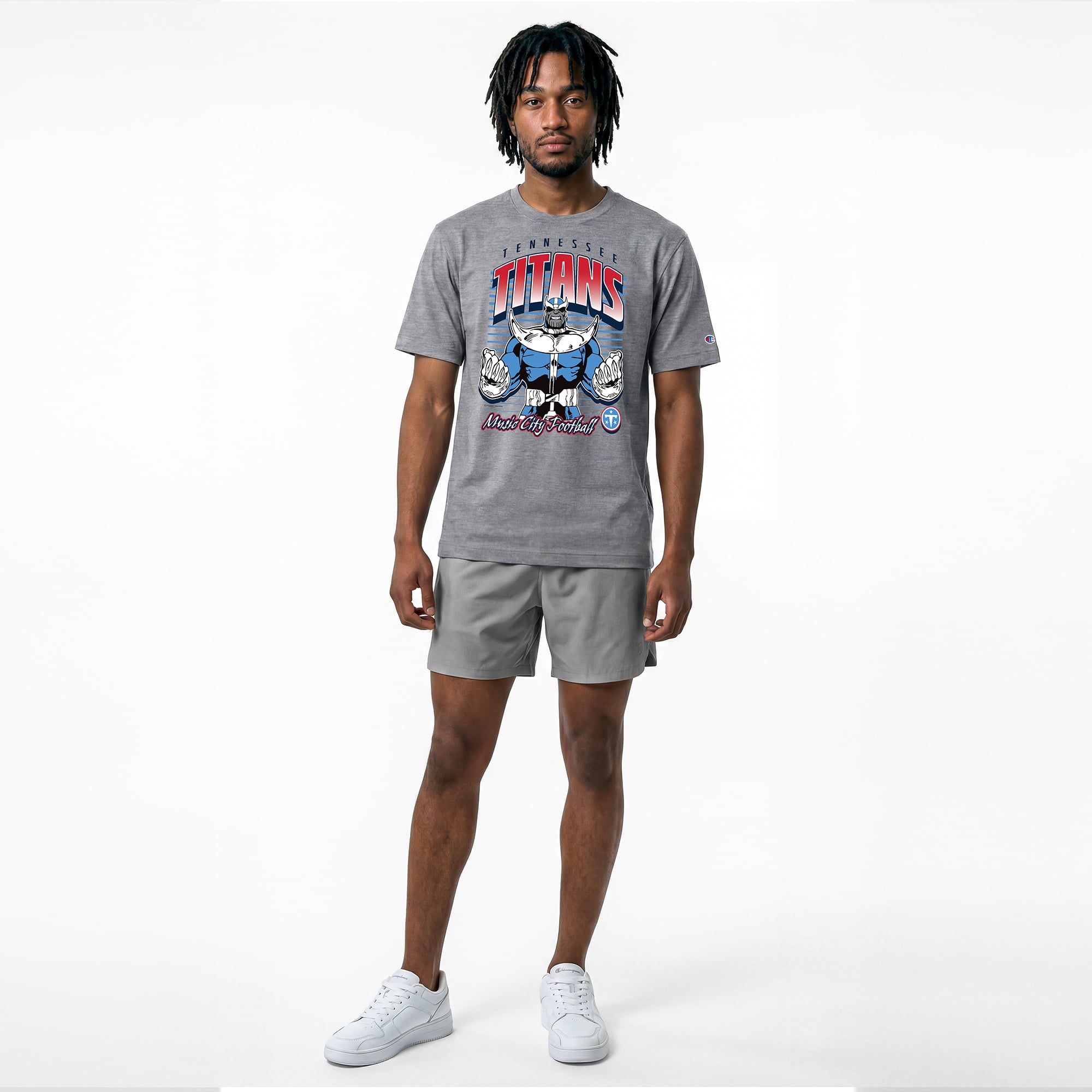 Men's Disney x Champion Gray Tennessee Titans Thanos All-Star T-Shirt