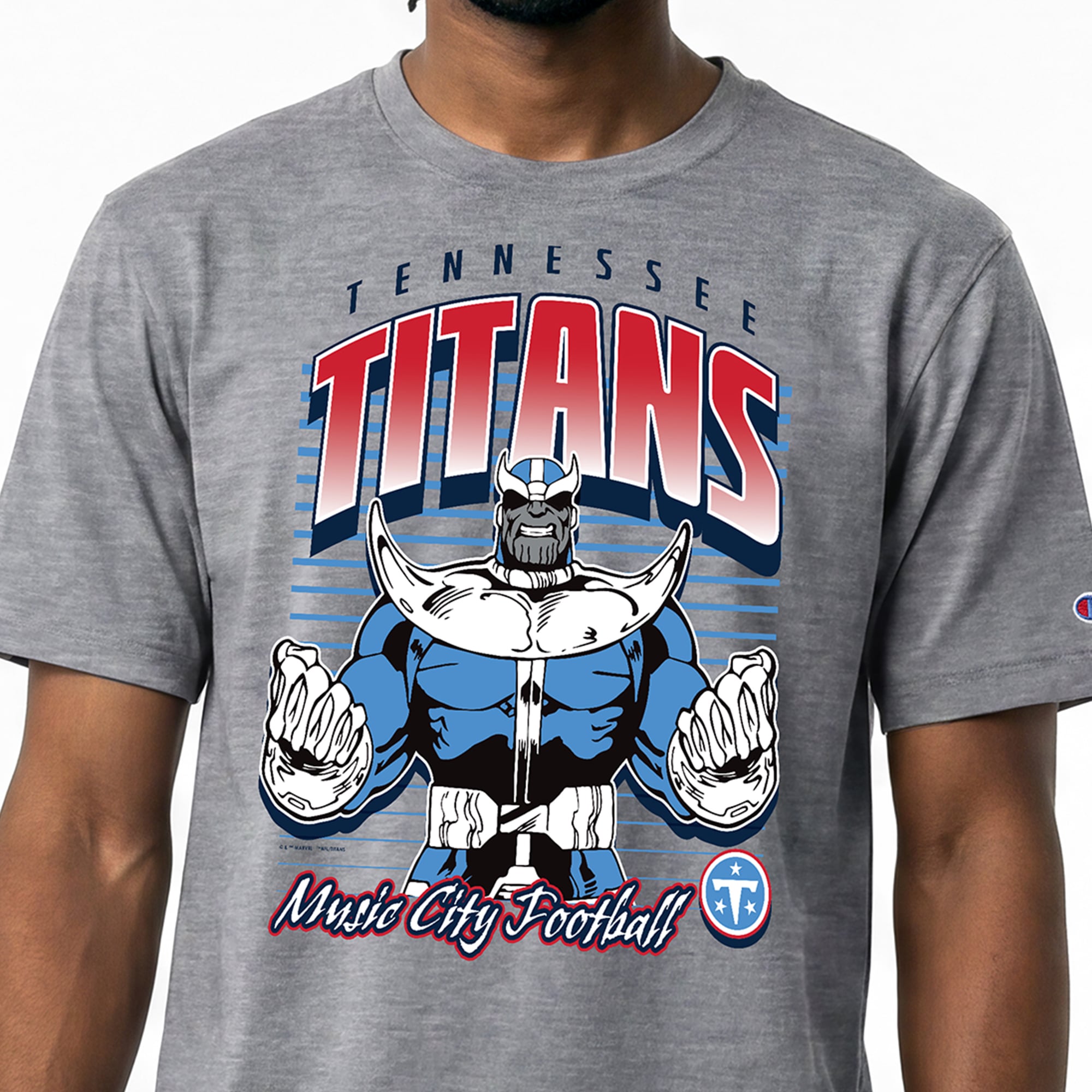 Men's Disney x Champion Gray Tennessee Titans Thanos All-Star T-Shirt