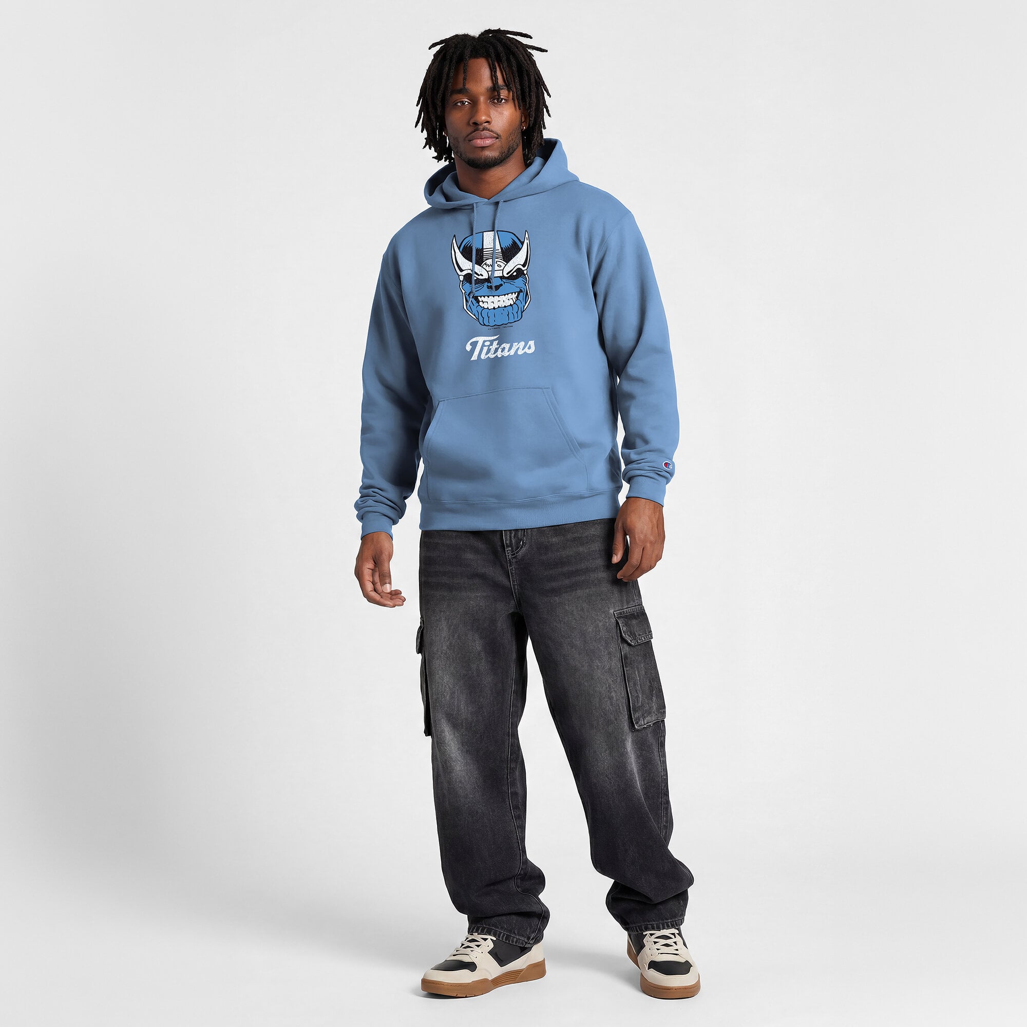Sweat-shirt à capuche intégral bleu clair Disney x Champion Tennessee Titans pour homme