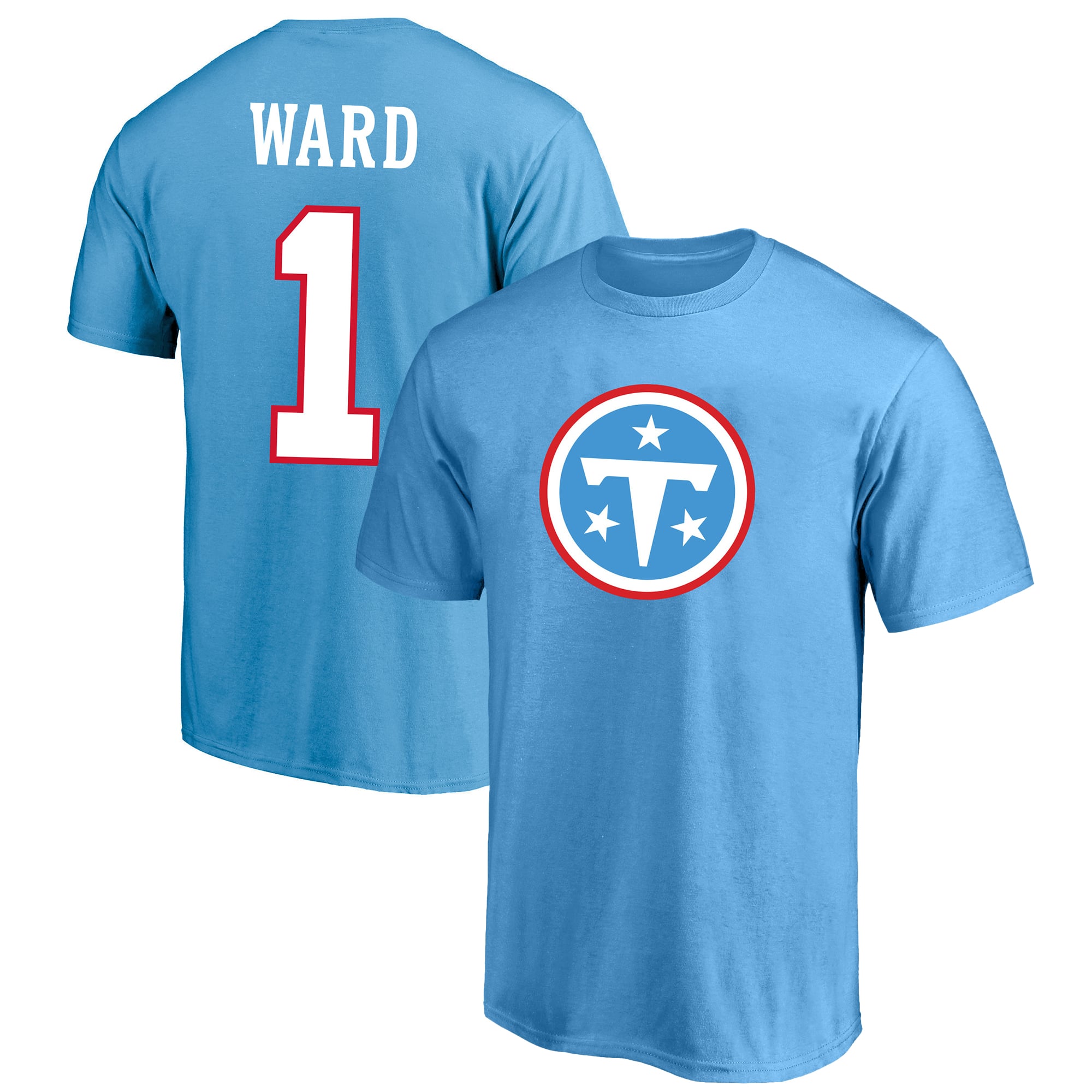 Men's Fanatics Cameron Ward Light Blue Tennessee Titans Big & Tall Player Name Number T-Shirt