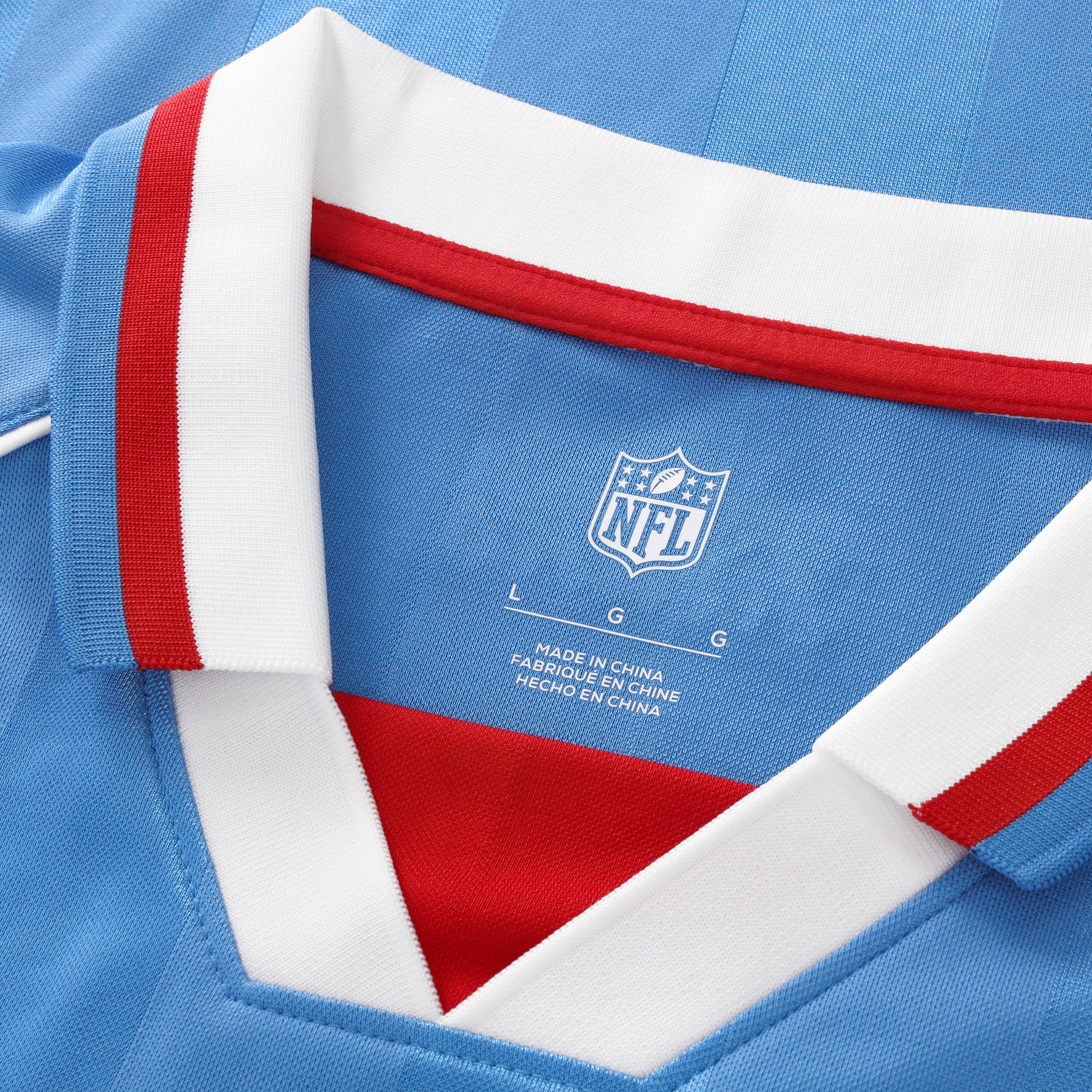 T-shirt de supporter des Tennessee Titans bleu clair à col en V, la marque Fanatics, pour homme.