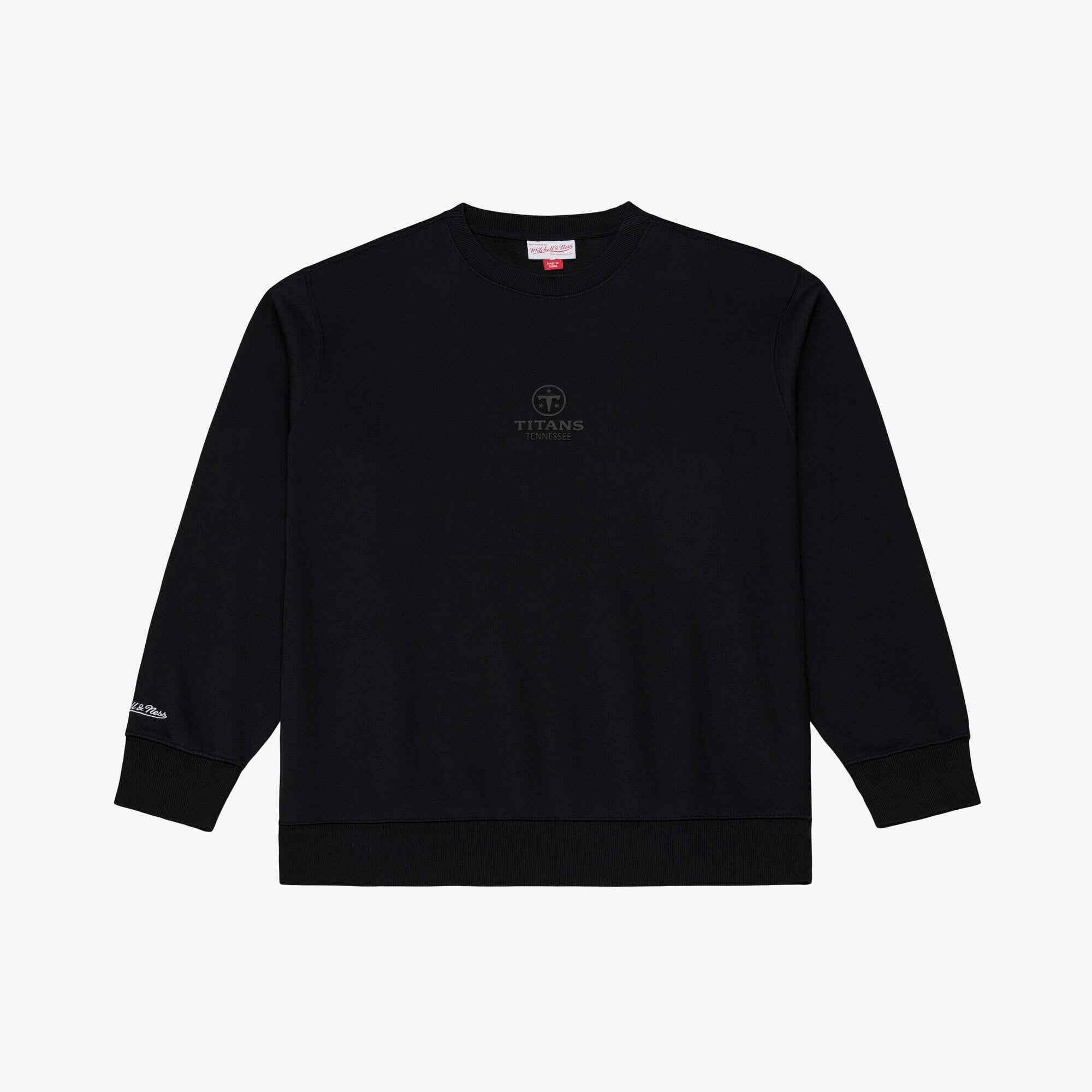 Sweat-shirt en polaire Mitchell & Ness Core Essentials Micro Logo Noir Tennessee Titans pour homme