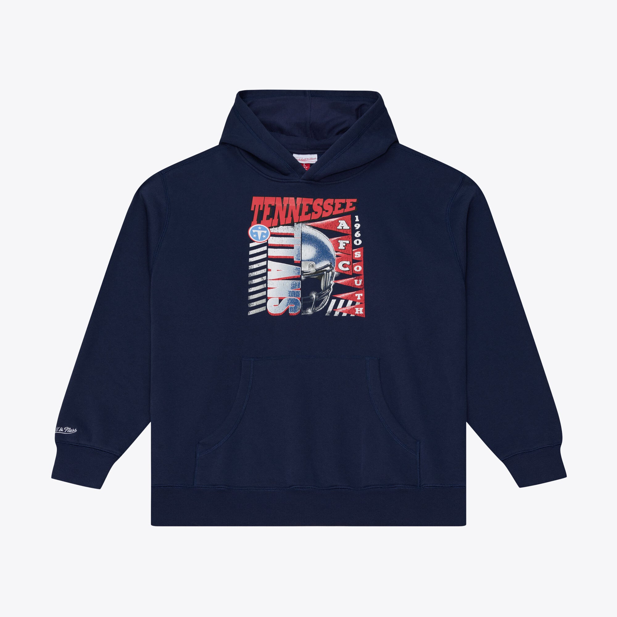 Sweat à capuche en polaire Mitchell & Ness bleu marine Tennessee Titans Core Essentials Street Graphic pour homme