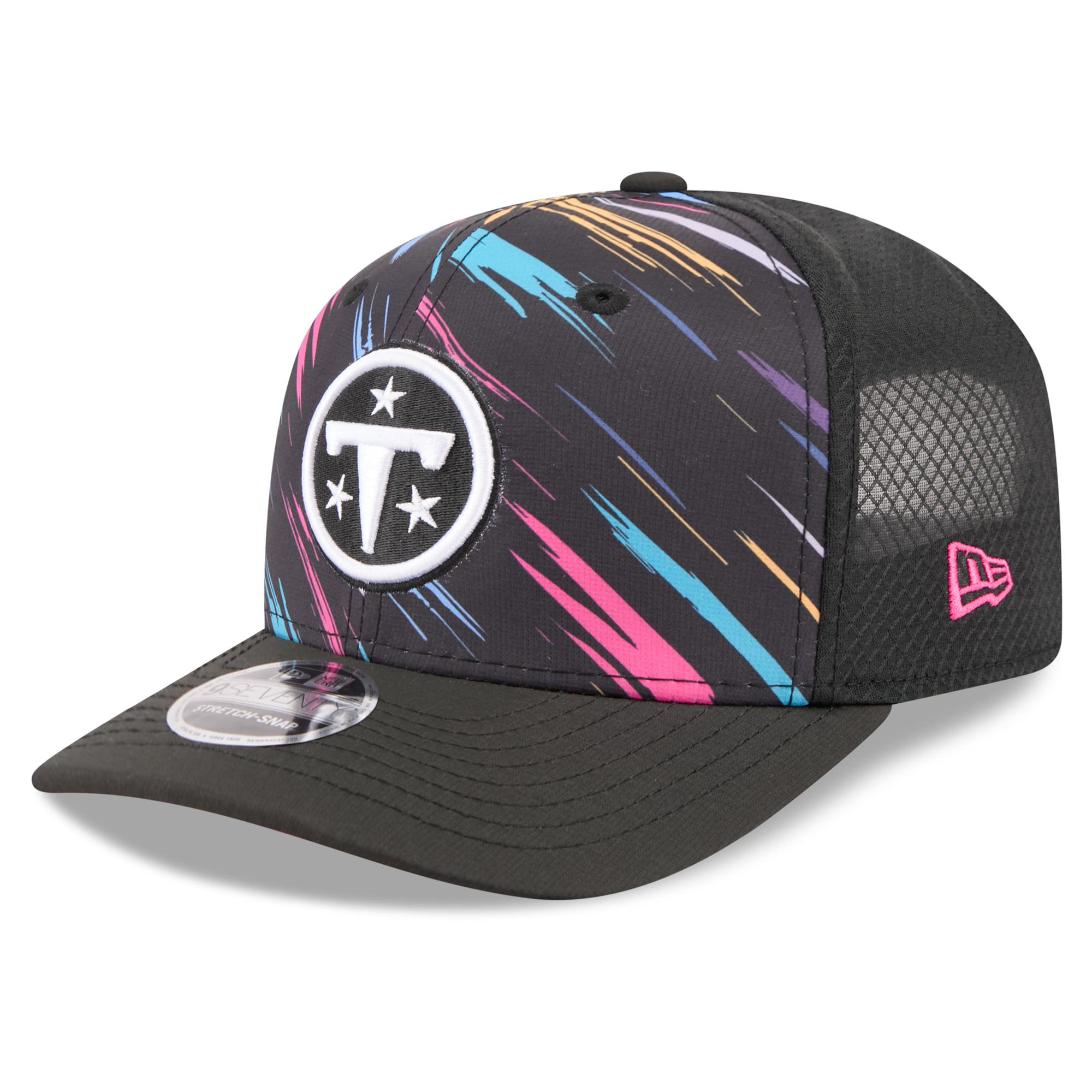 Men's New Era Black Tennessee Titans 2026 NFL Crucial Catch 9SEVENTY Adjustable Trucker Hat