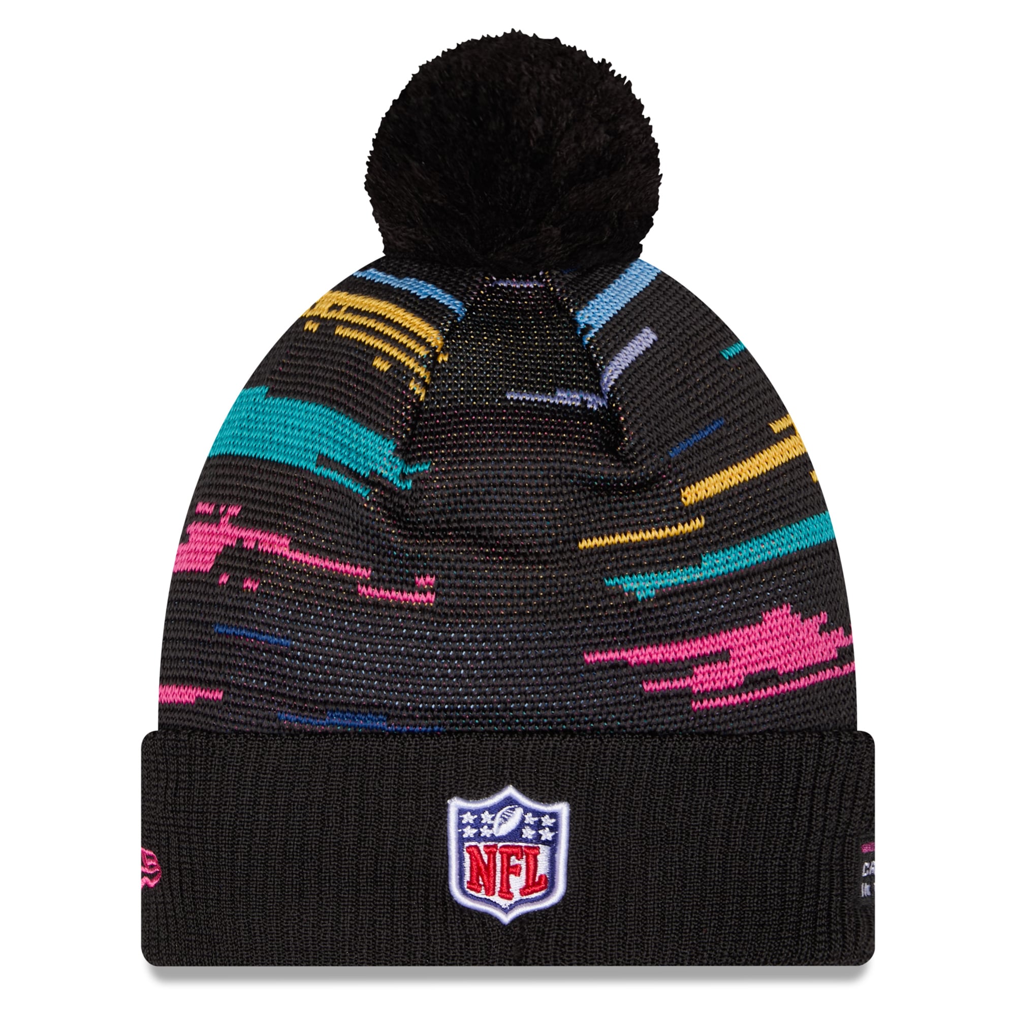 Men's New Era Black Tennessee Titans 2026 NFL Crucial Catch Cuffed Knit Hat with Pom