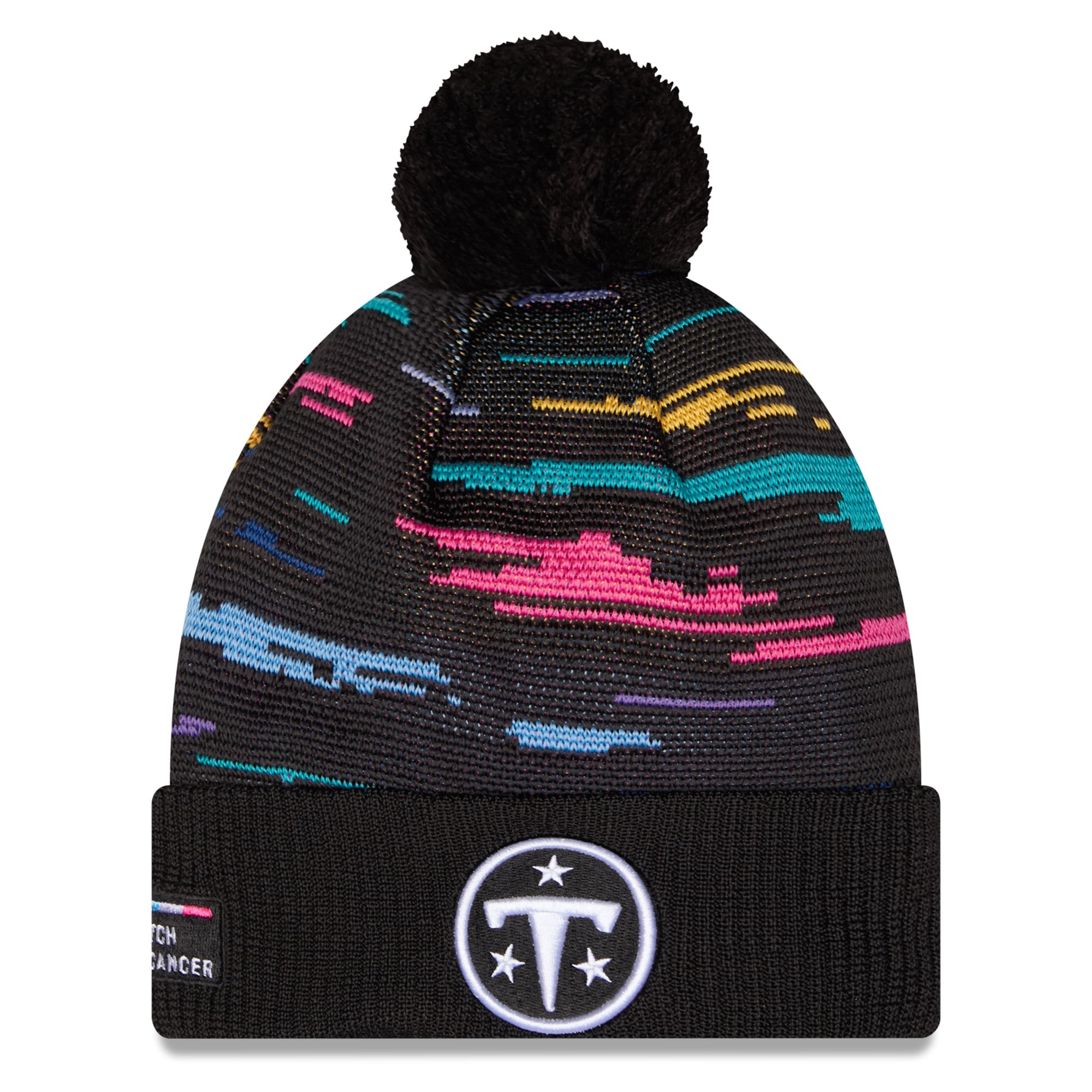 Men's New Era Black Tennessee Titans 2026 NFL Crucial Catch Cuffed Knit Hat with Pom