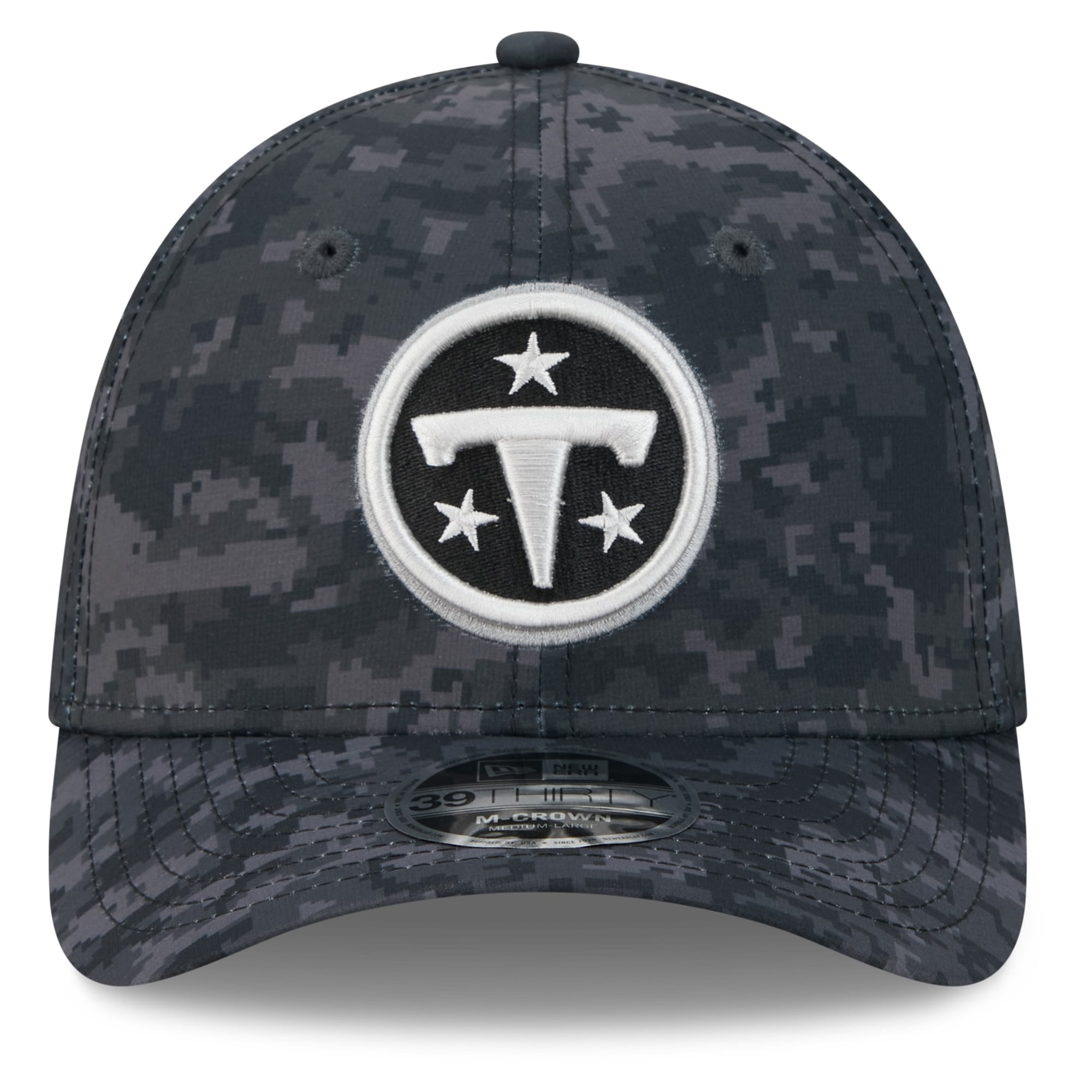 Casquette extensible New Era noire Tennessee Titans 2026 Salute To Service 39THIRTY M-Crown pour homme