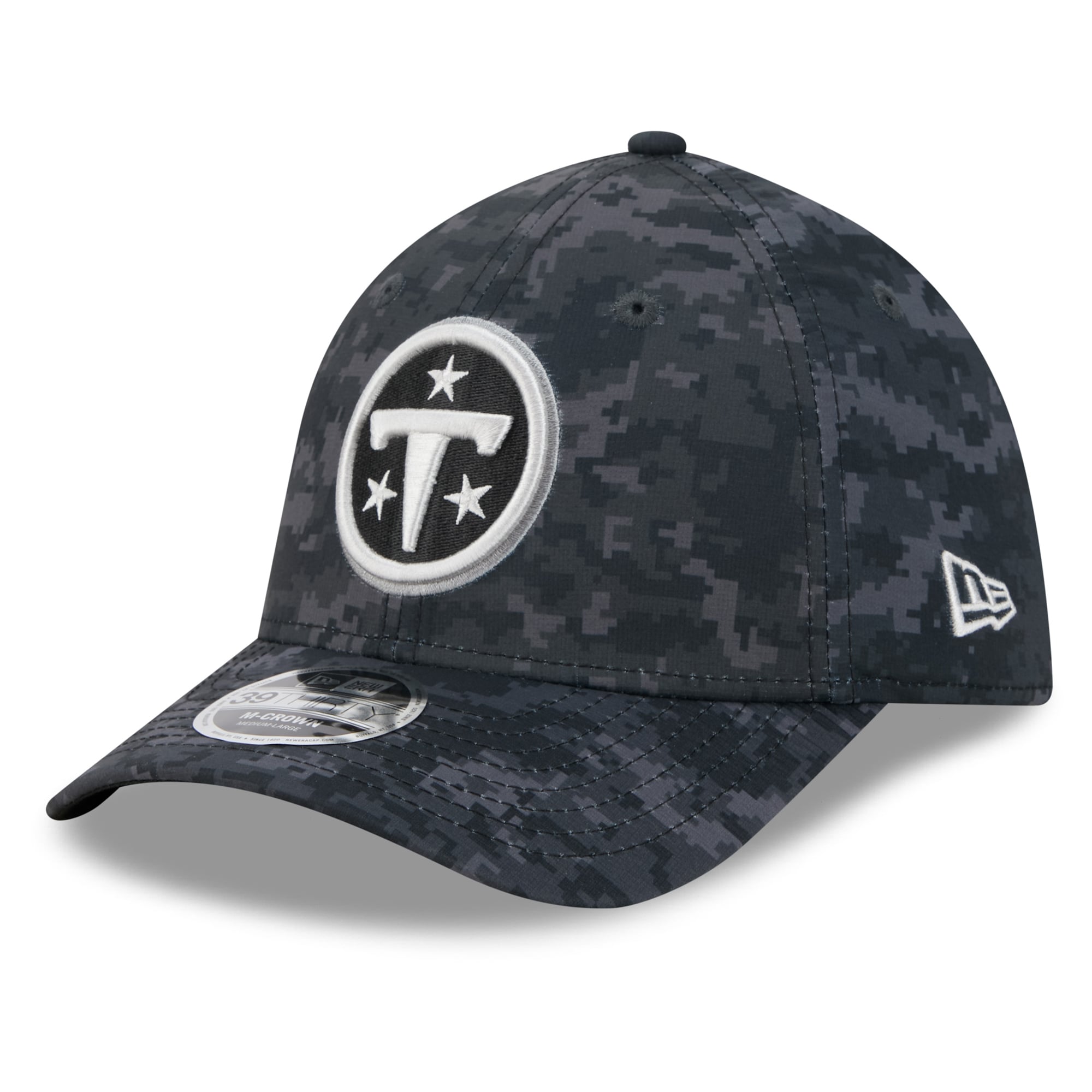 Casquette extensible New Era noire Tennessee Titans 2026 Salute To Service 39THIRTY M-Crown pour homme