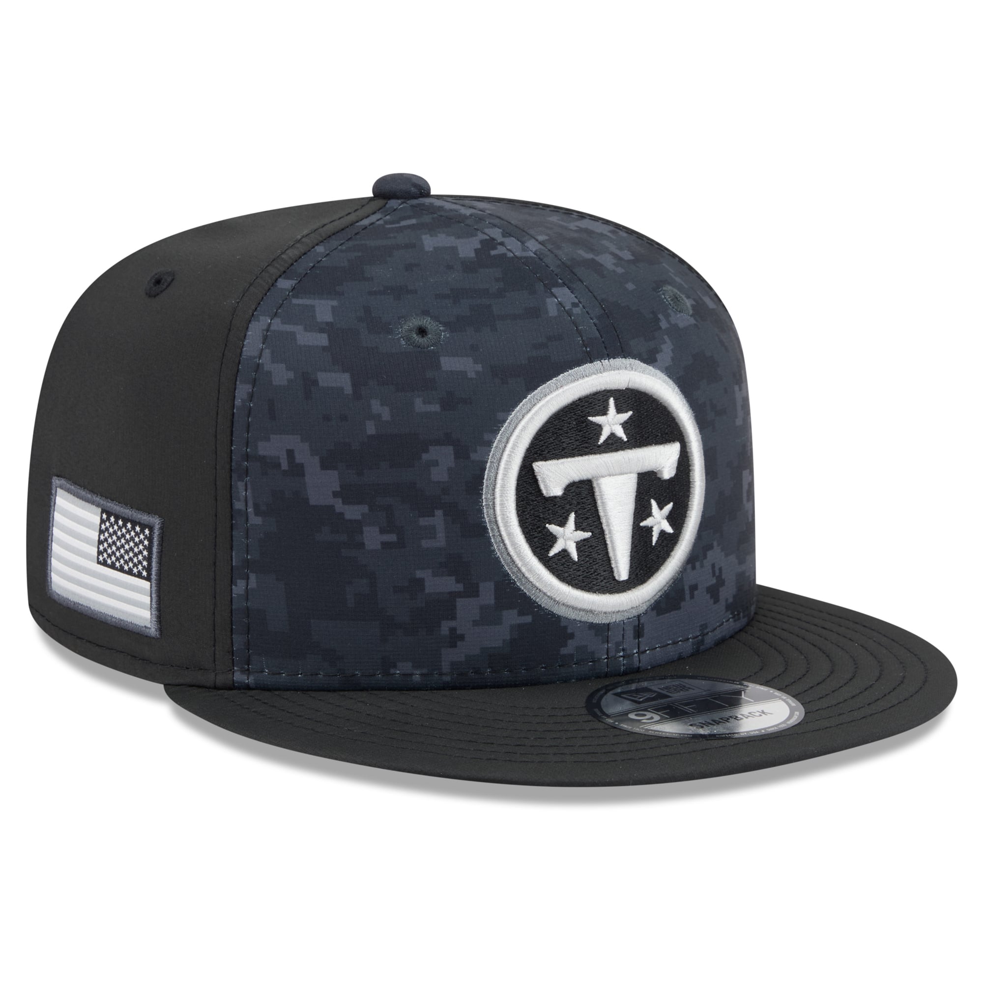 Casquette snapback New Era noire Tennessee Titans 2026 Salute To Service 9FIFTY pour homme