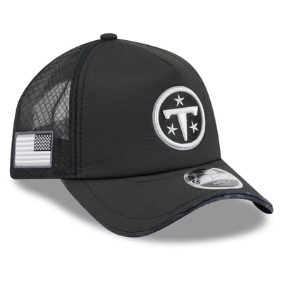 Tennessee Titans New Era 2026 Salute To Service Apex 9FORTY Adjustable Trucker Hat - Black