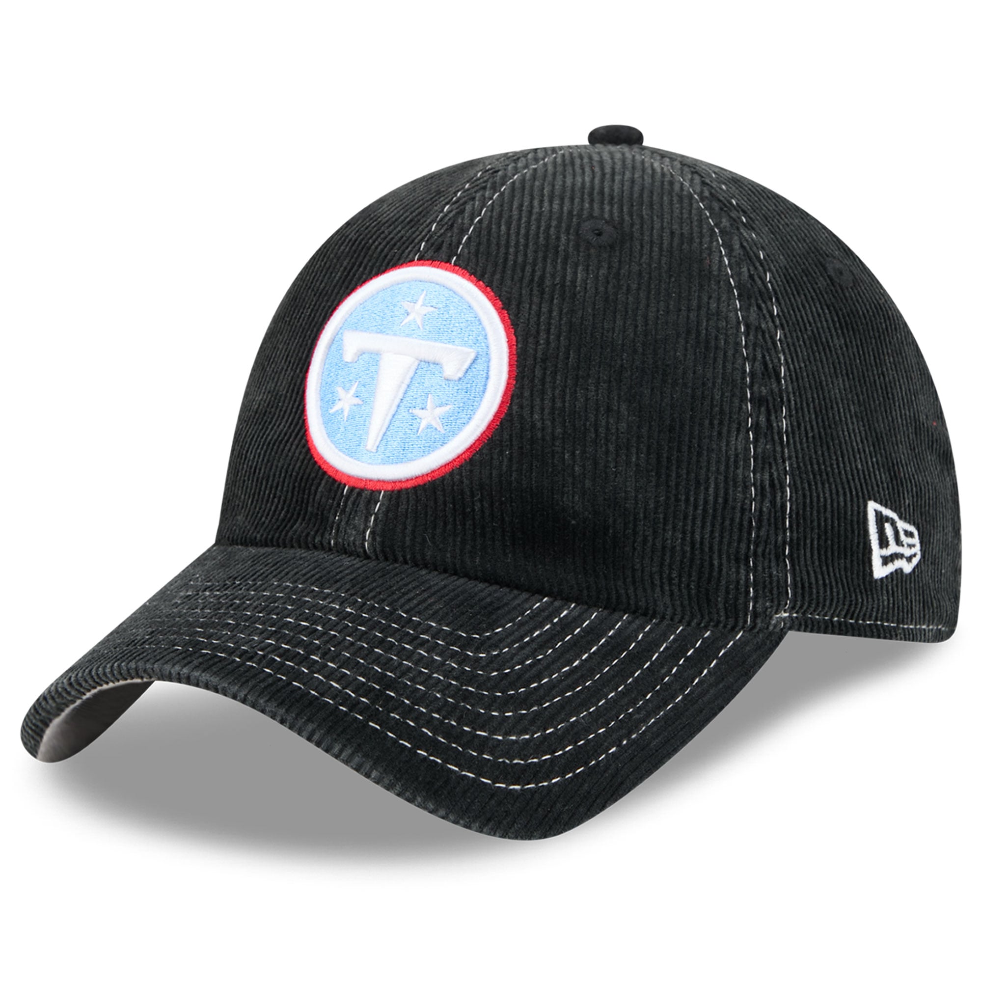 Casquette New Era noire pour homme, en velours côtelé, style classique décontracté, ajustable, Tennessee Titans