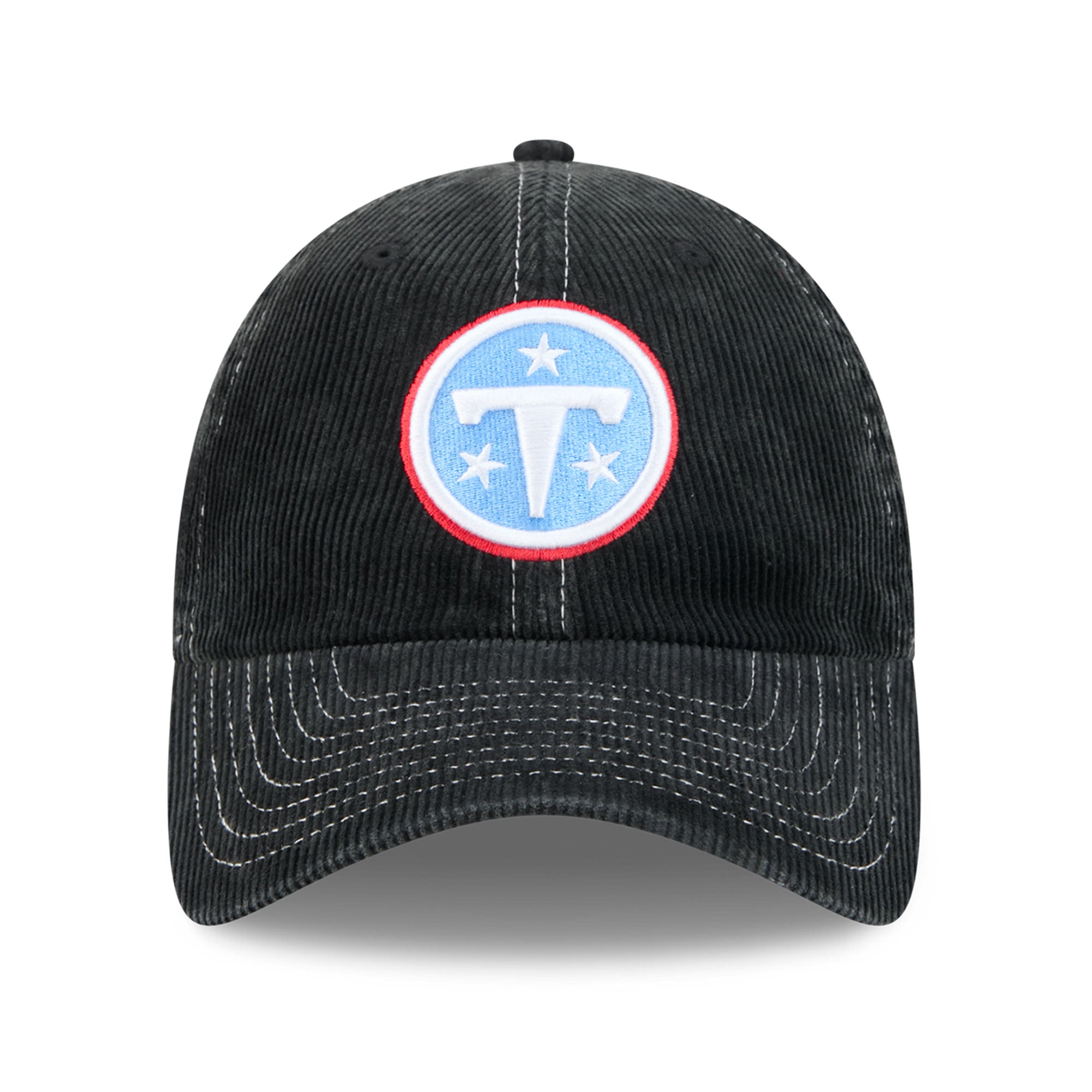 Casquette New Era noire pour homme, en velours côtelé, style classique décontracté, ajustable, Tennessee Titans