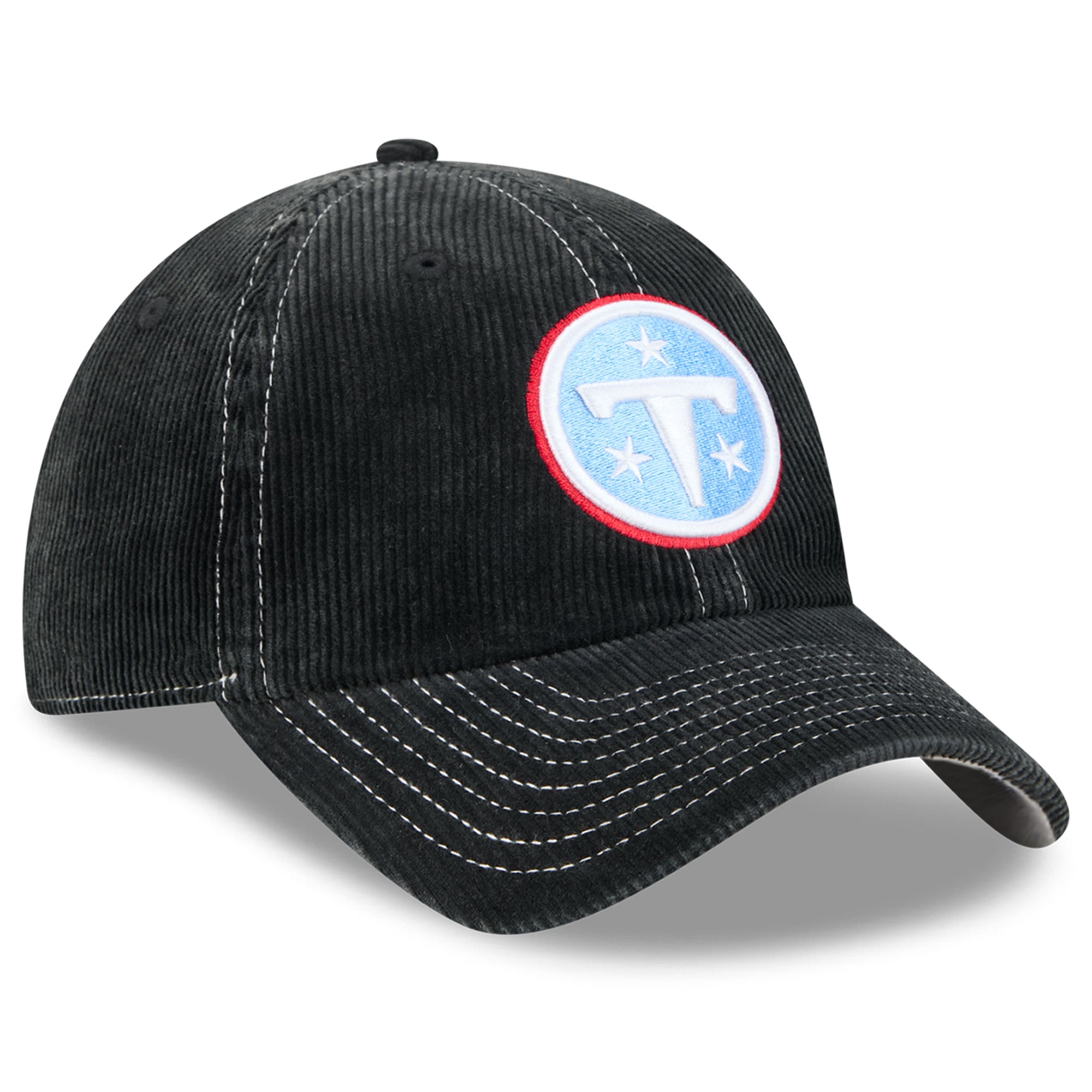 Casquette New Era noire pour homme, en velours côtelé, style classique décontracté, ajustable, Tennessee Titans