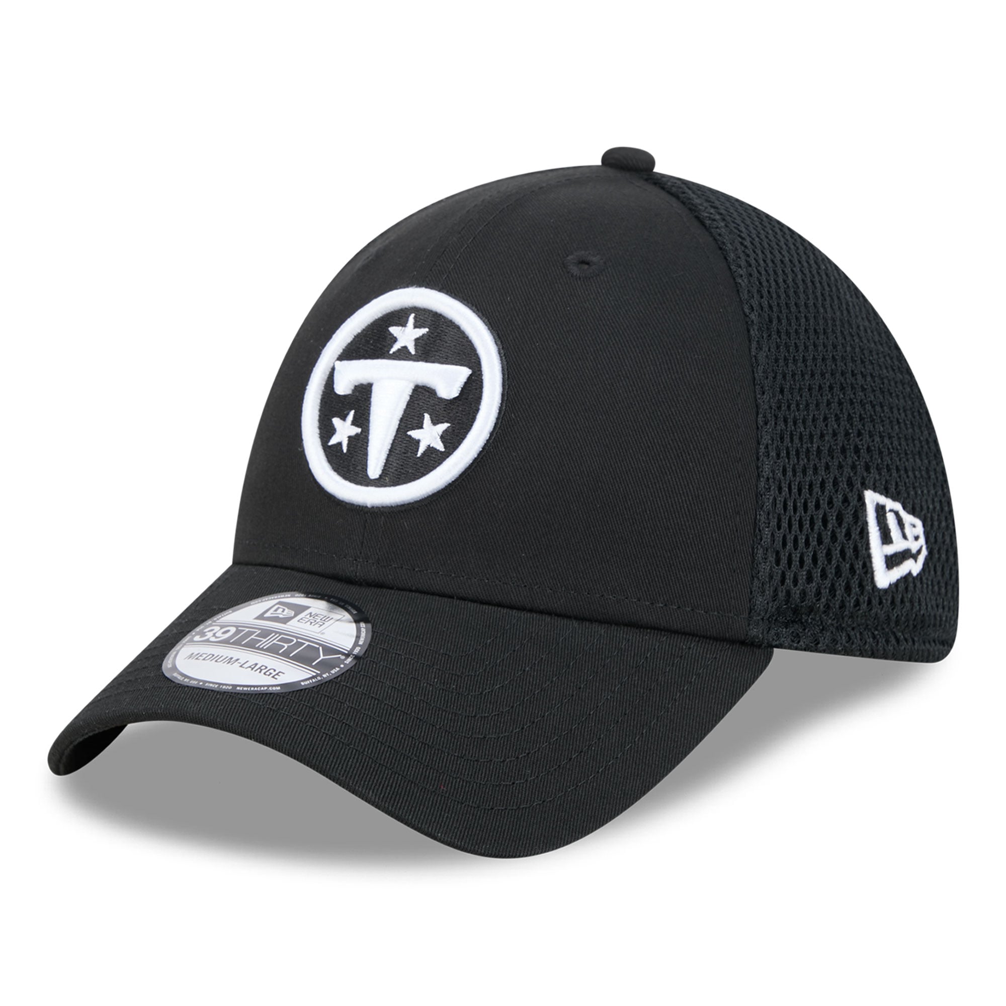 Casquette New Era noire Tennessee Titans Main Neo 39THIRTY Flex pour homme