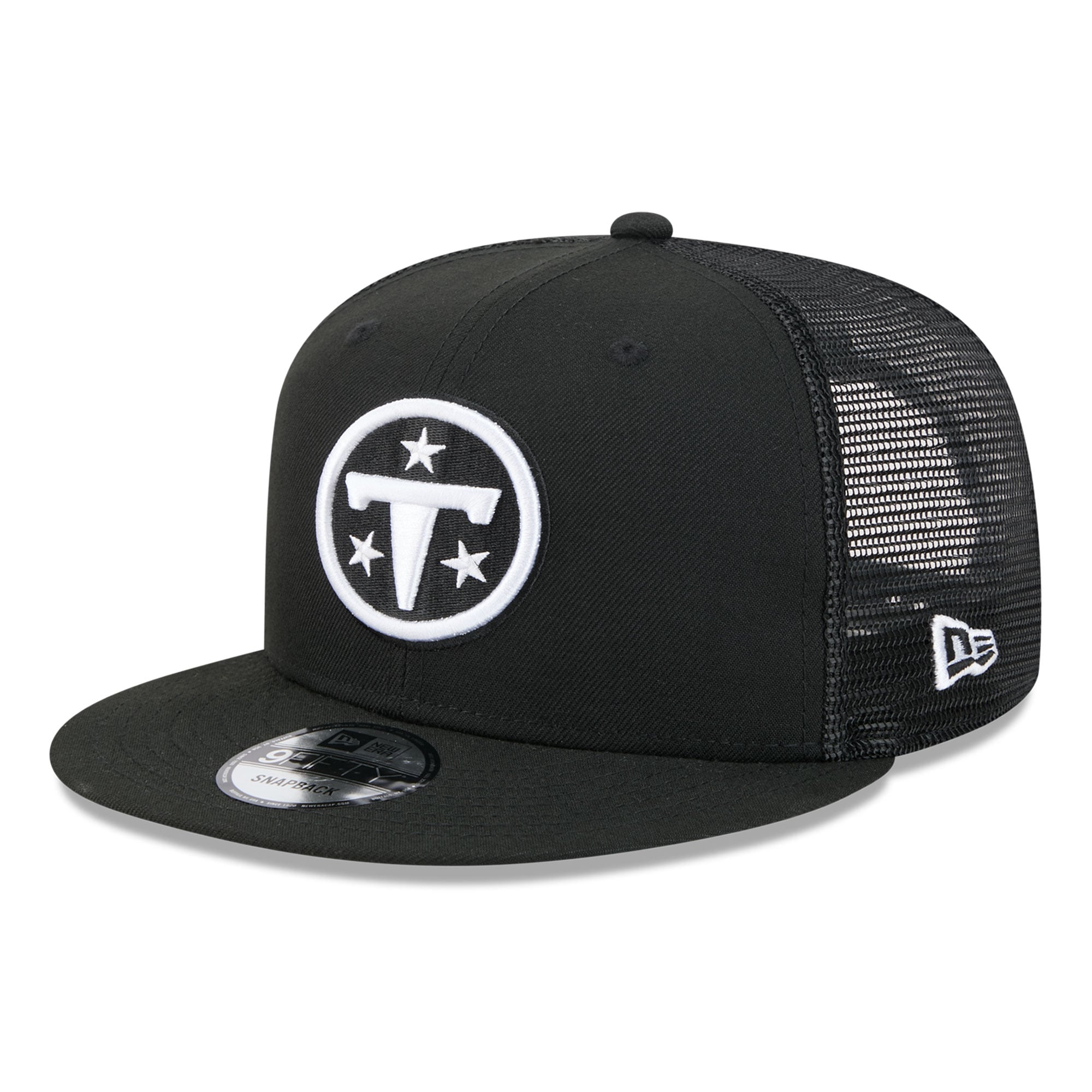 Casquette trucker snapback New Era 9FIFTY Tennessee Titans noire et blanche pour homme