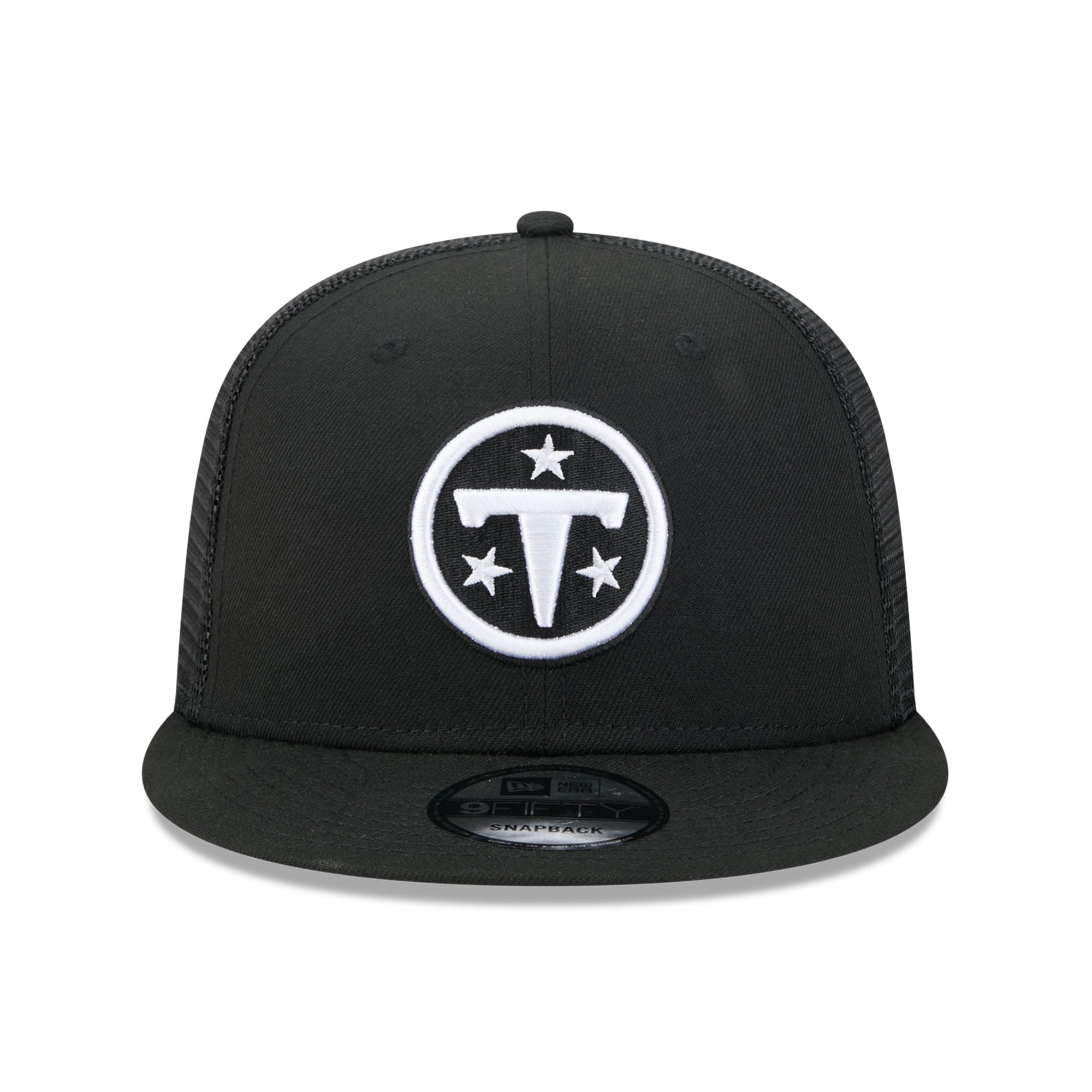 Casquette trucker snapback New Era 9FIFTY Tennessee Titans noire et blanche pour homme