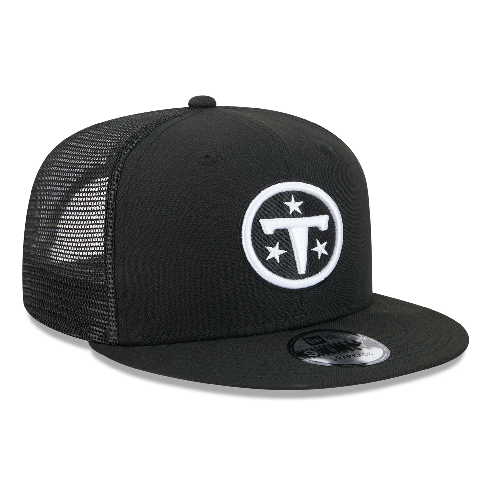 Casquette trucker snapback New Era 9FIFTY Tennessee Titans noire et blanche pour homme
