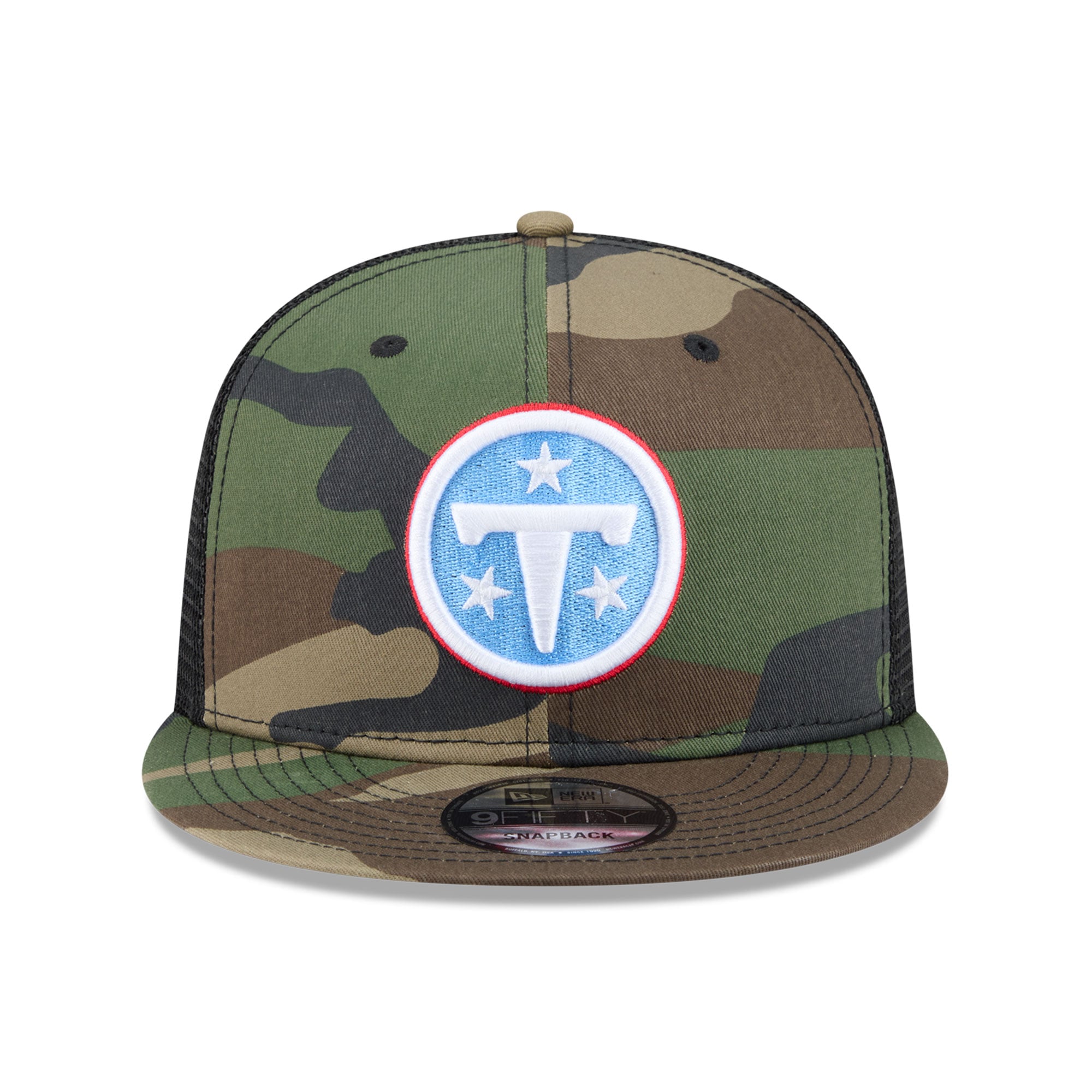 Casquette trucker New Era Camo Tennessee Titans Main 9FIFTY Snapback pour homme