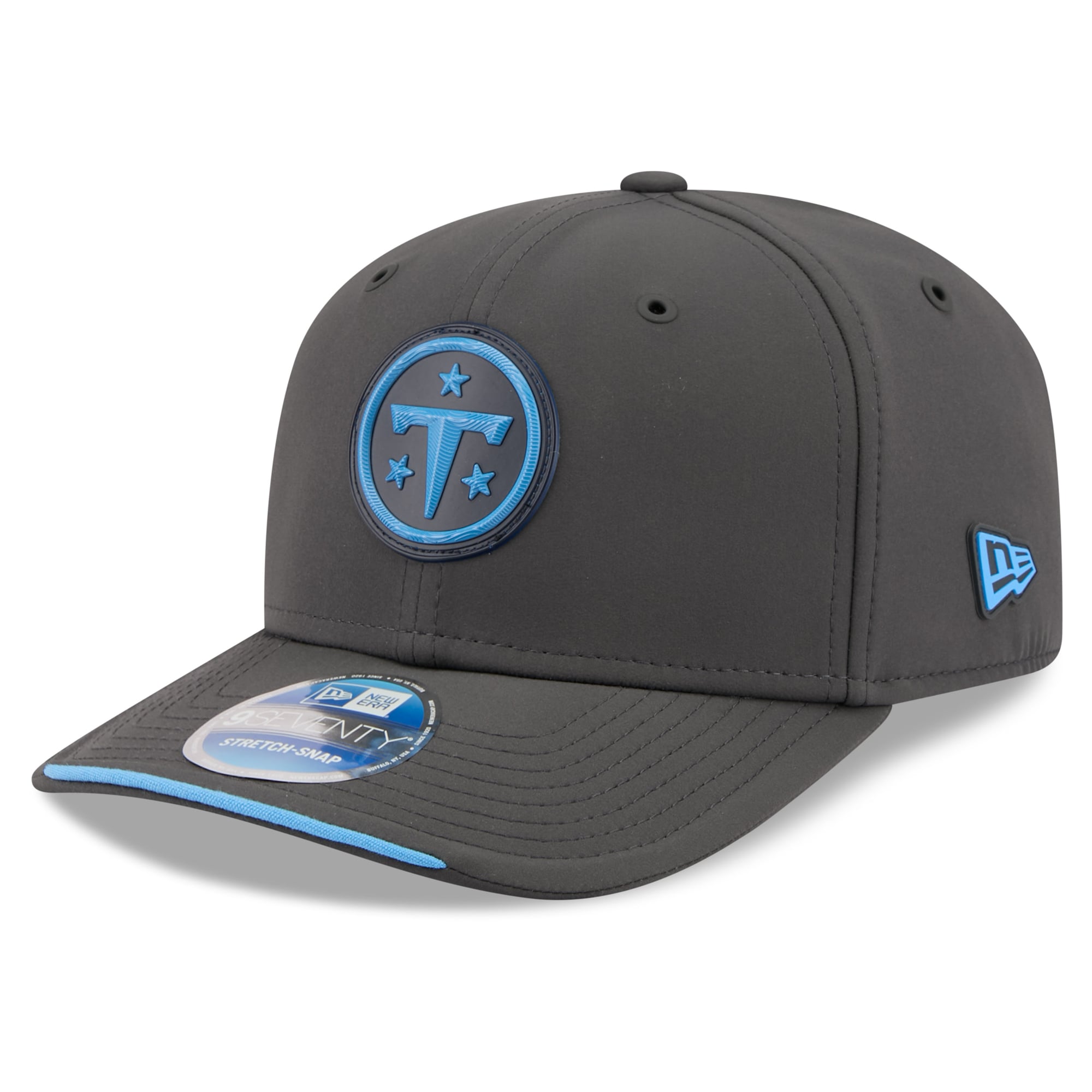 Casquette ajustable New Era anthracite Tennessee Titans 2026 Sideline pour temps froid 9SEVENTY