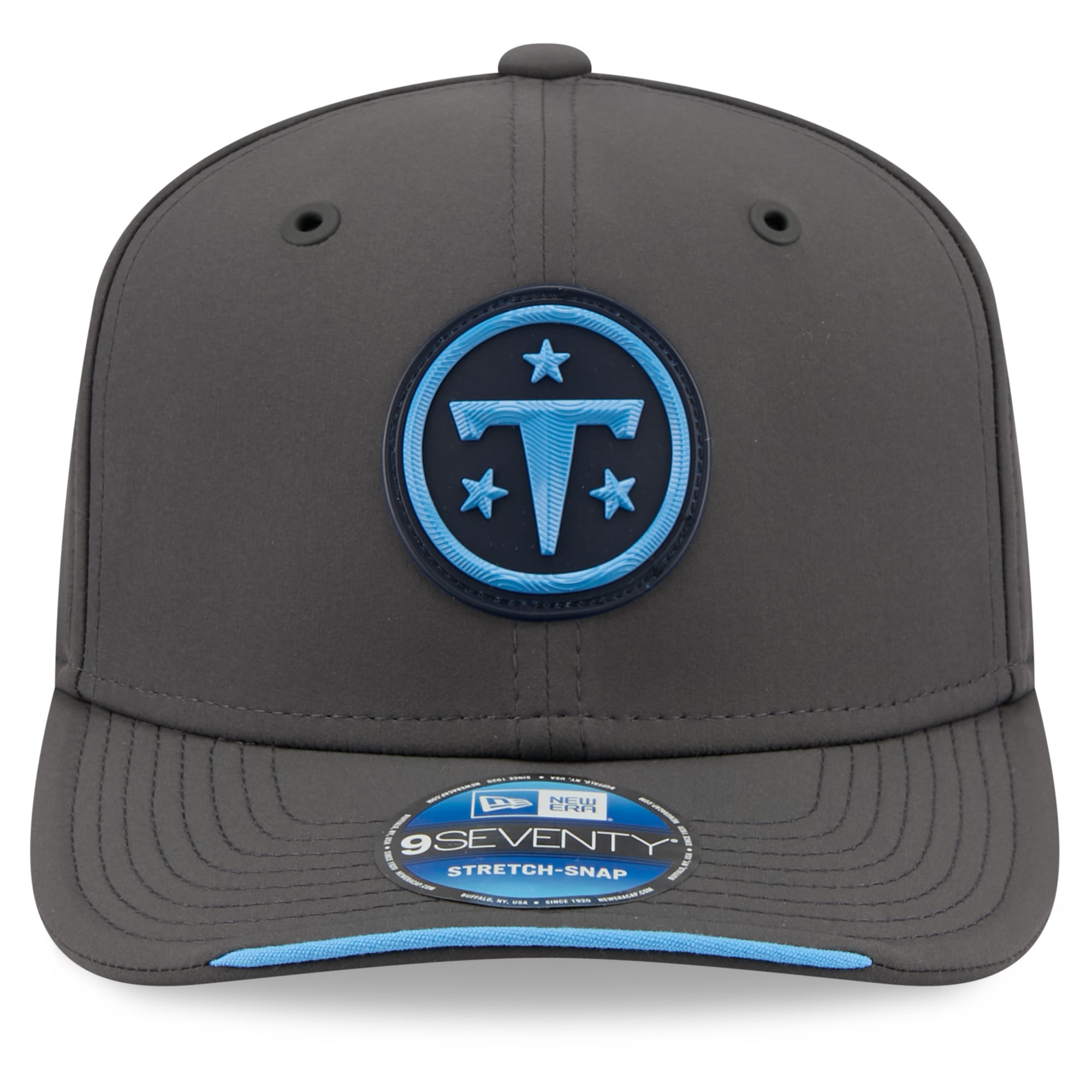 Casquette ajustable New Era anthracite Tennessee Titans 2026 Sideline pour temps froid 9SEVENTY