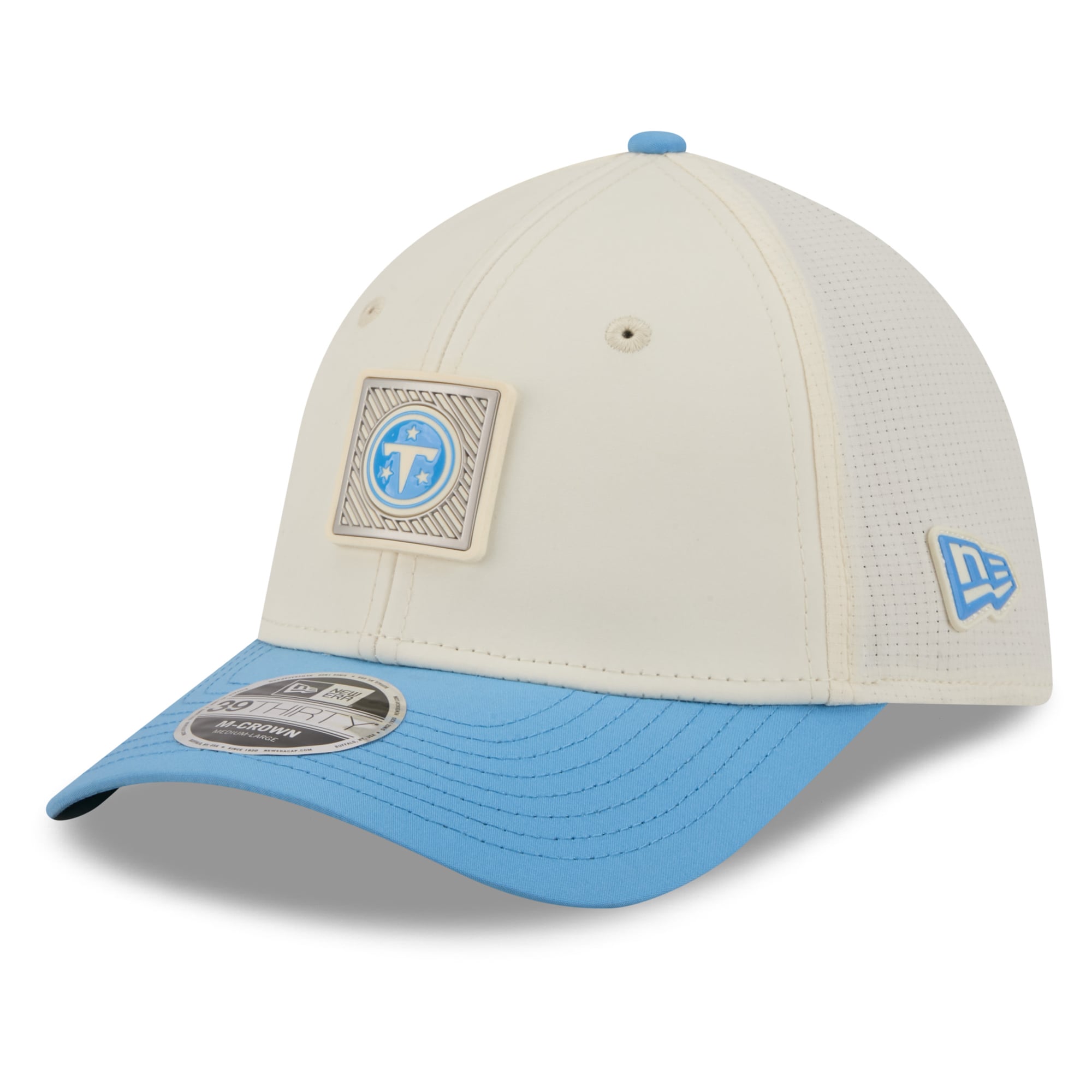 Casquette New Era Flex crème/bleu clair Tennessee Titans 2026 NFL Training Camp 39THIRTY pour homme