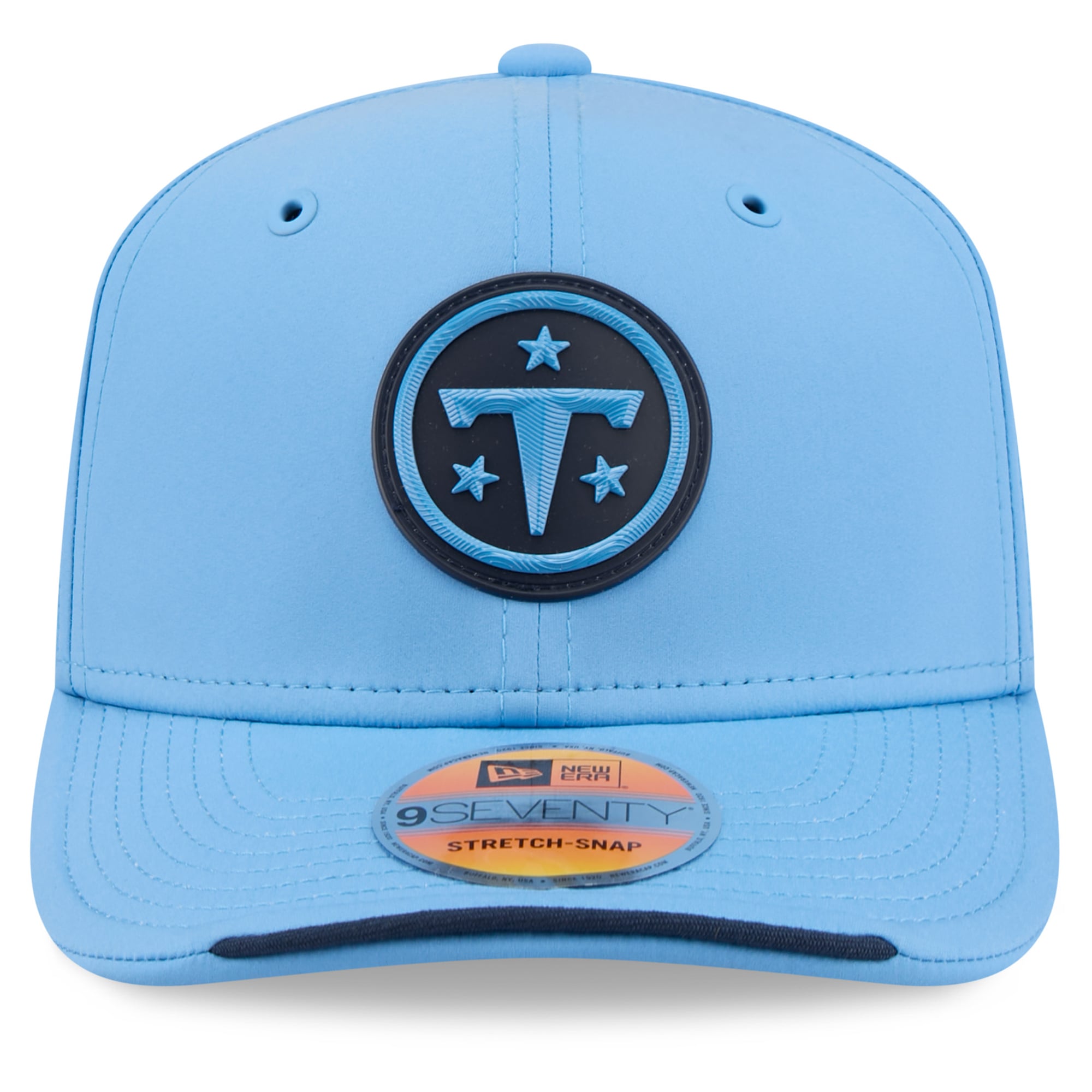 Casquette ajustable New Era bleu clair Tennessee Titans 2026 Sideline 9SEVENTY pour homme