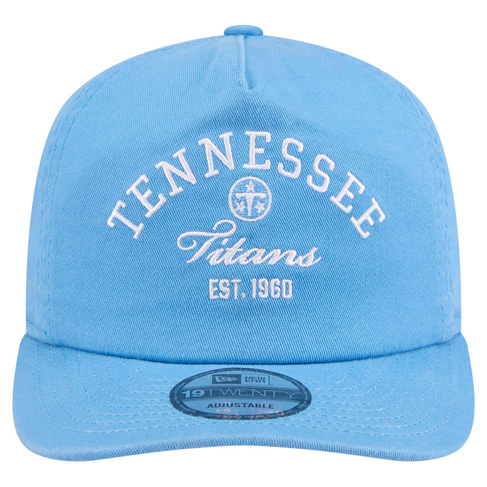 Men's New Era Light Blue Tennessee Titans Stacked 19TWENTY Adjustable Hat