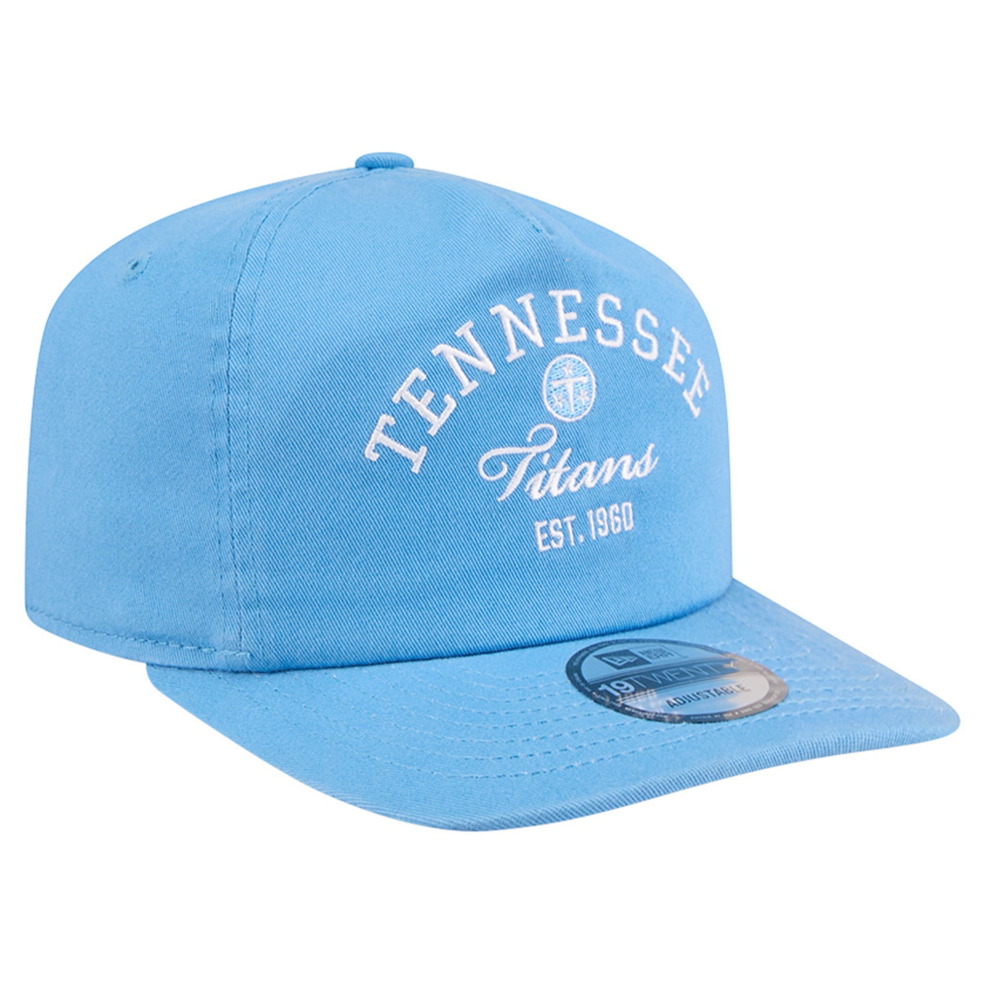 Men's New Era Light Blue Tennessee Titans Stacked 19TWENTY Adjustable Hat