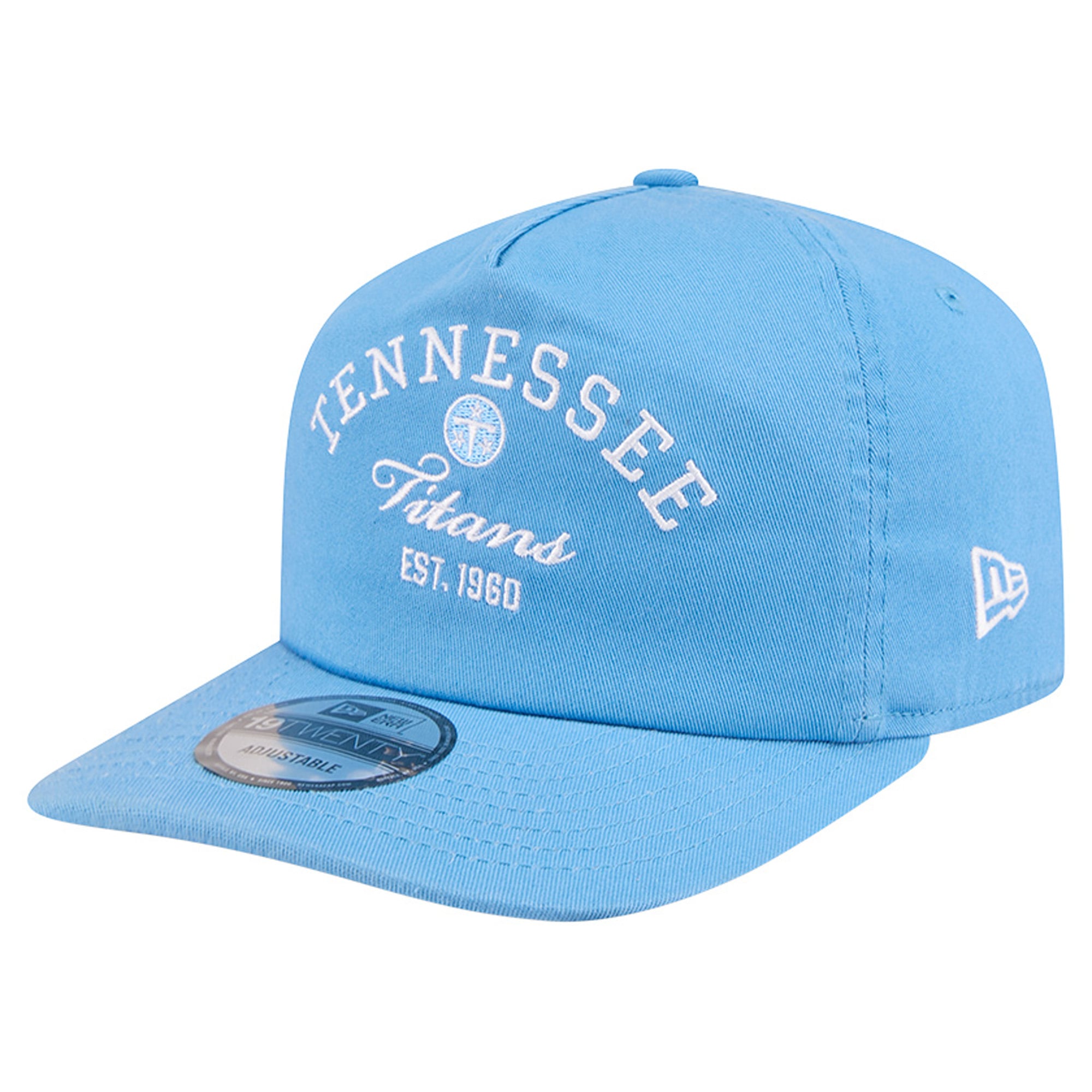 Men's New Era Light Blue Tennessee Titans Stacked 19TWENTY Adjustable Hat