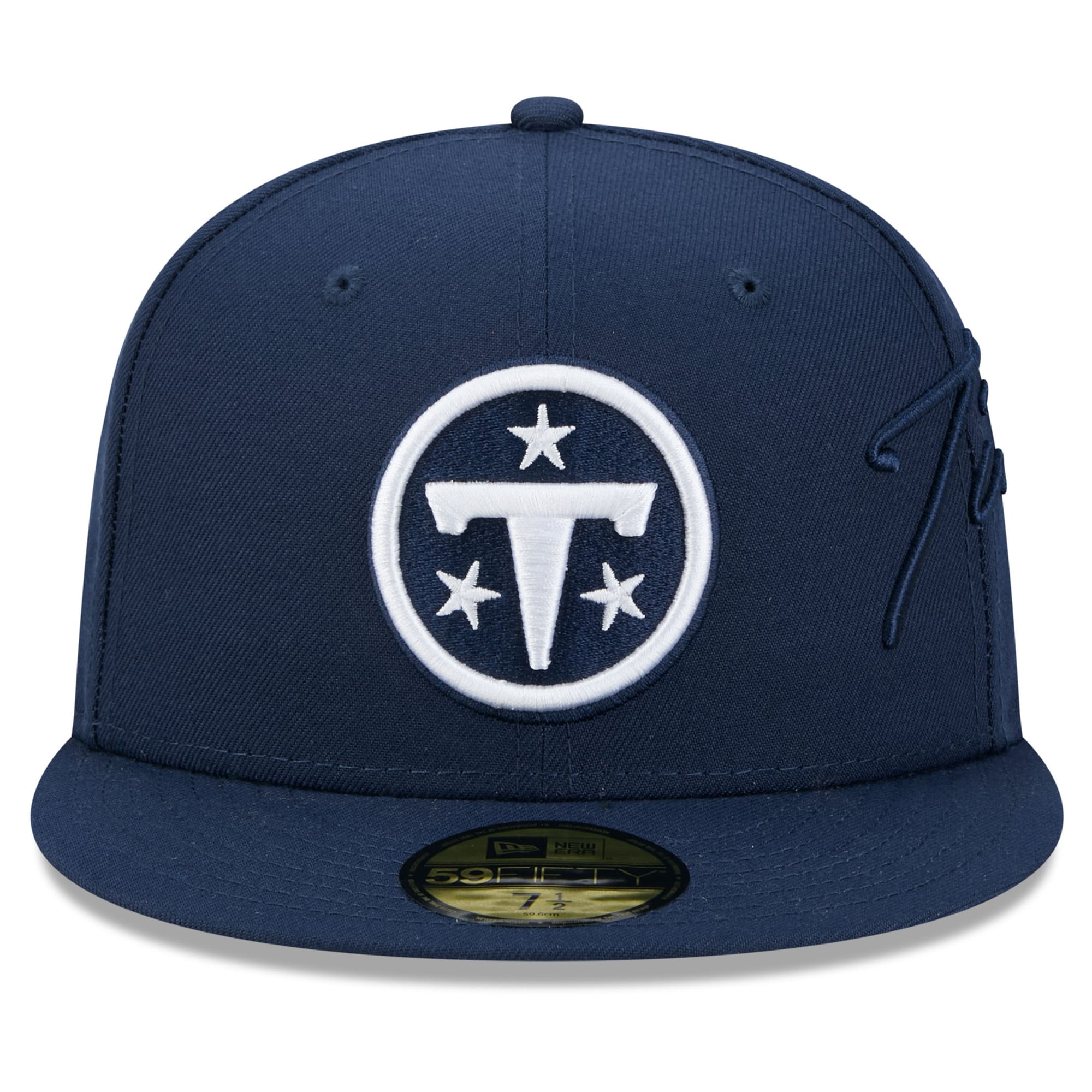 Men's New Era Navy Tennessee Titans 2026 Rivalries Collection Fan Pack Side Script 59FIFTY Fitted Hat