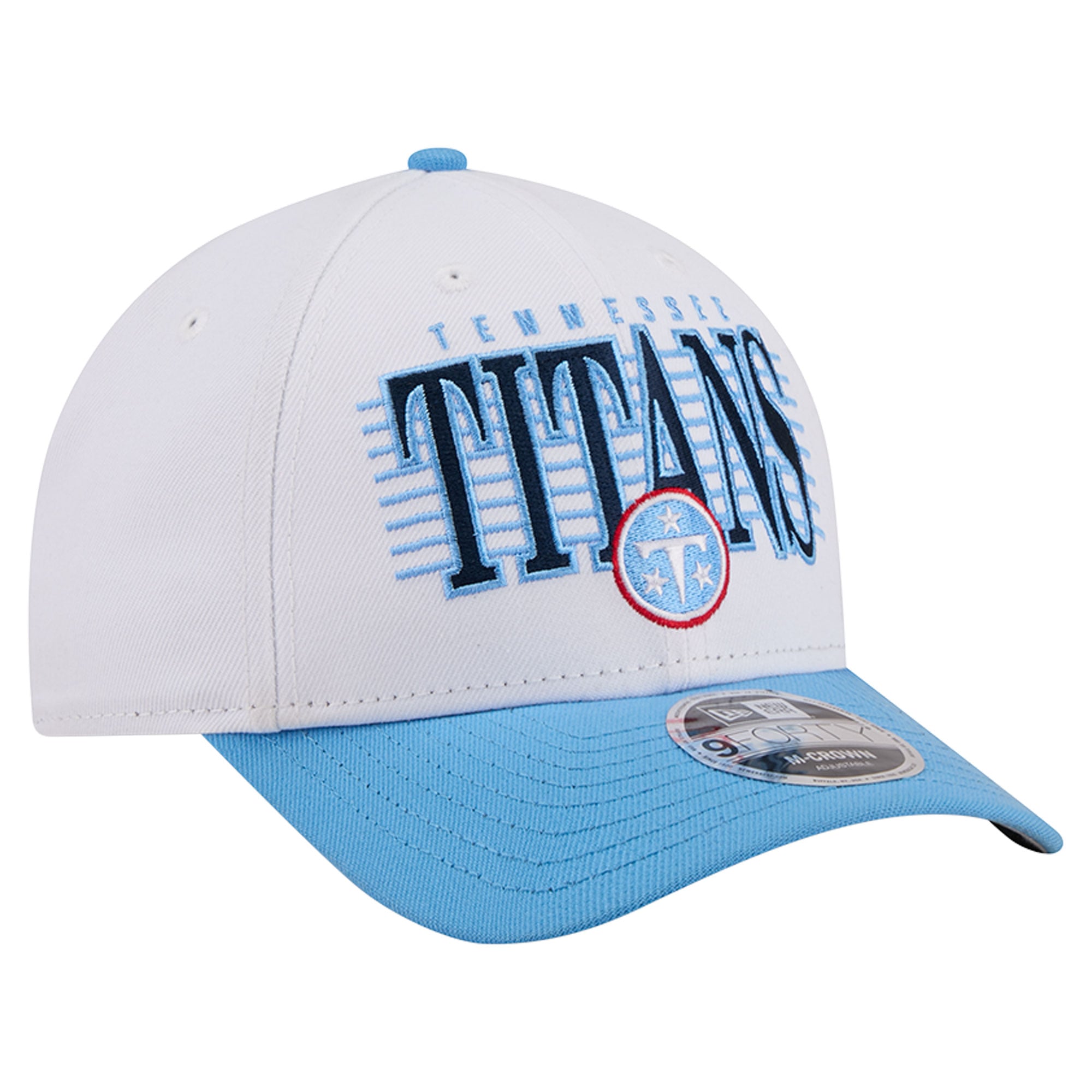 Casquette ajustable New Era blanche/bleu clair Tennessee Titans Loyal 9FORTY M-Crown pour homme