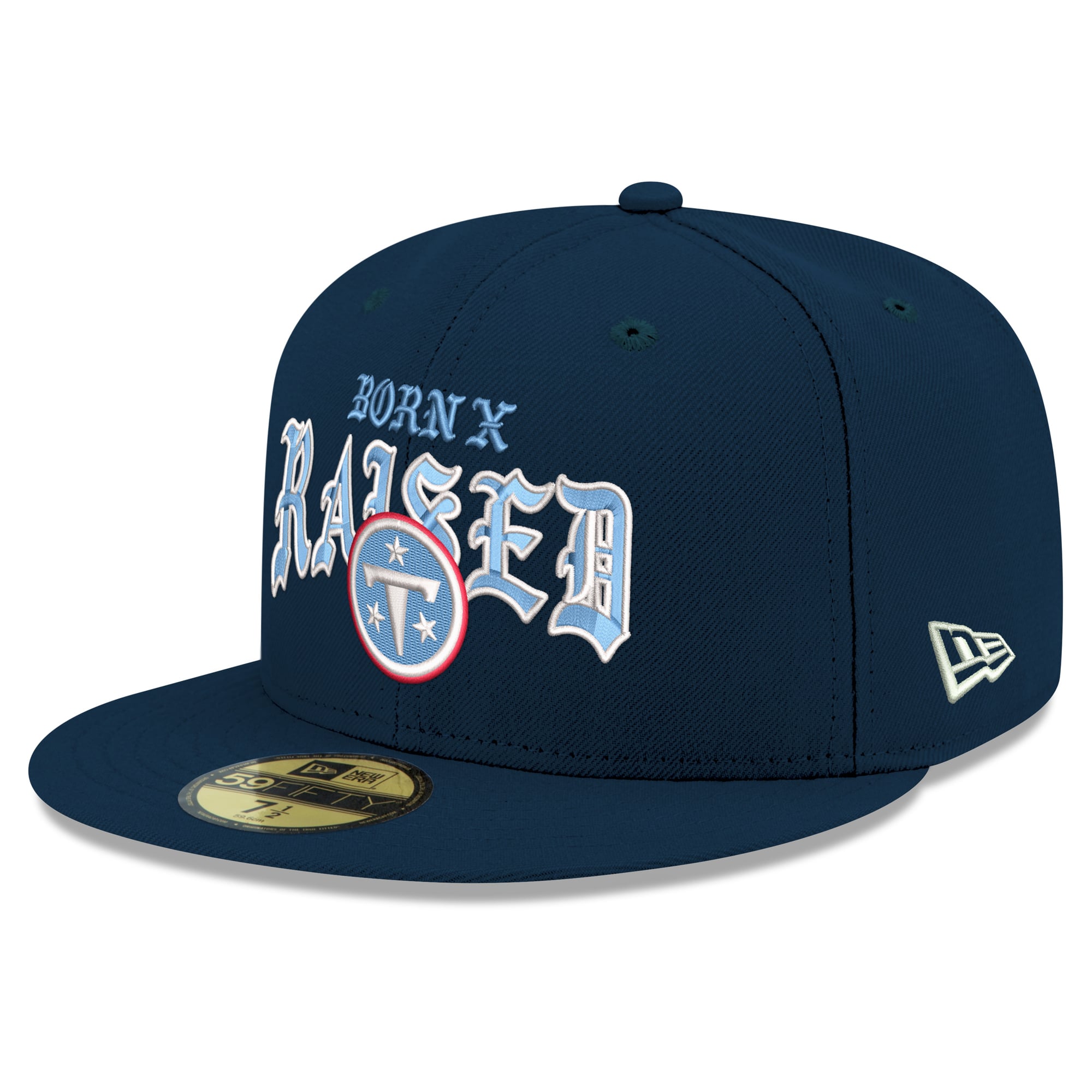 Casquette ajustée New Era x Born Raised bleu marine Tennessee Titans 59FIFTY pour homme