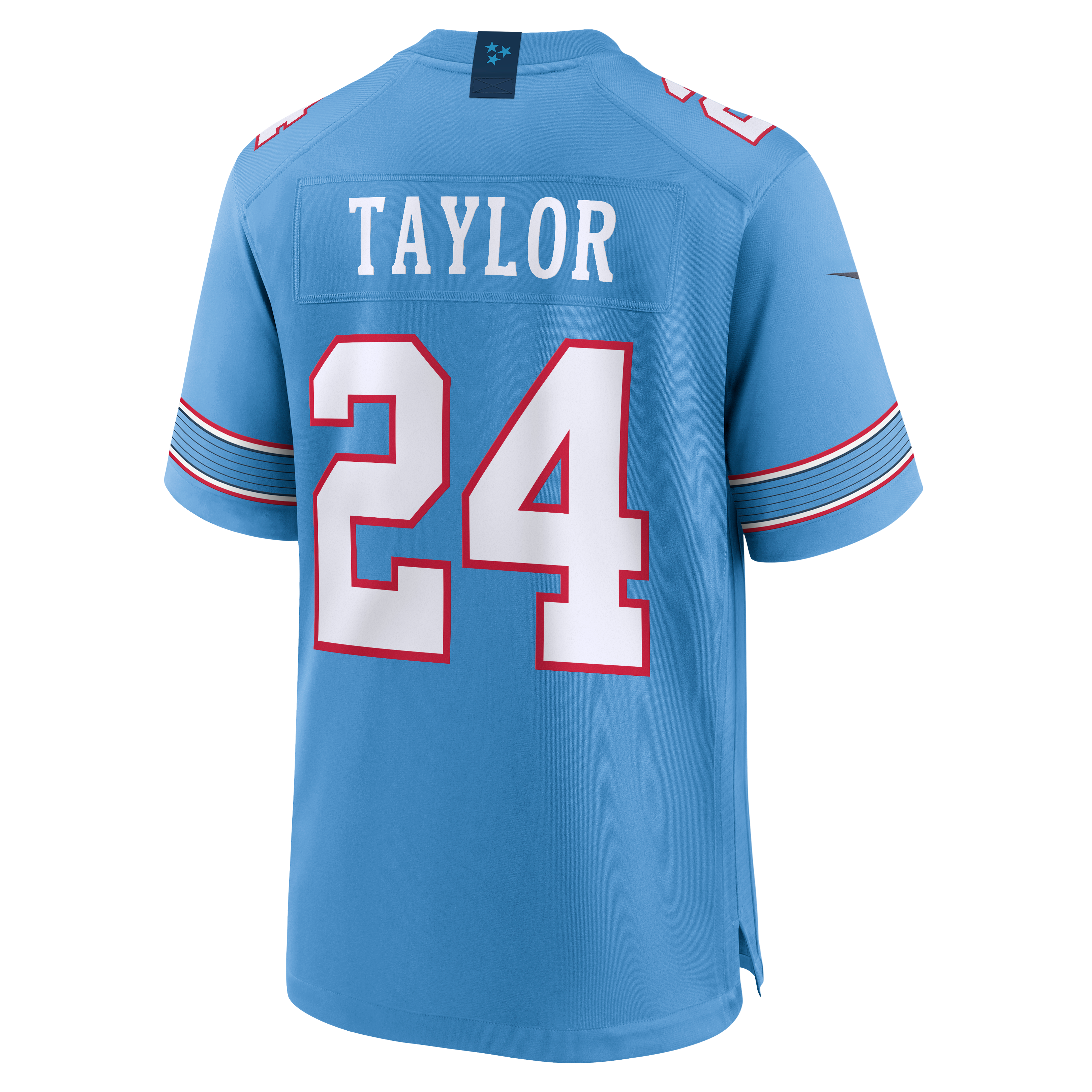 Maillot de match Nike Alontae Taylor bleu clair des Titans du Tennessee pour homme