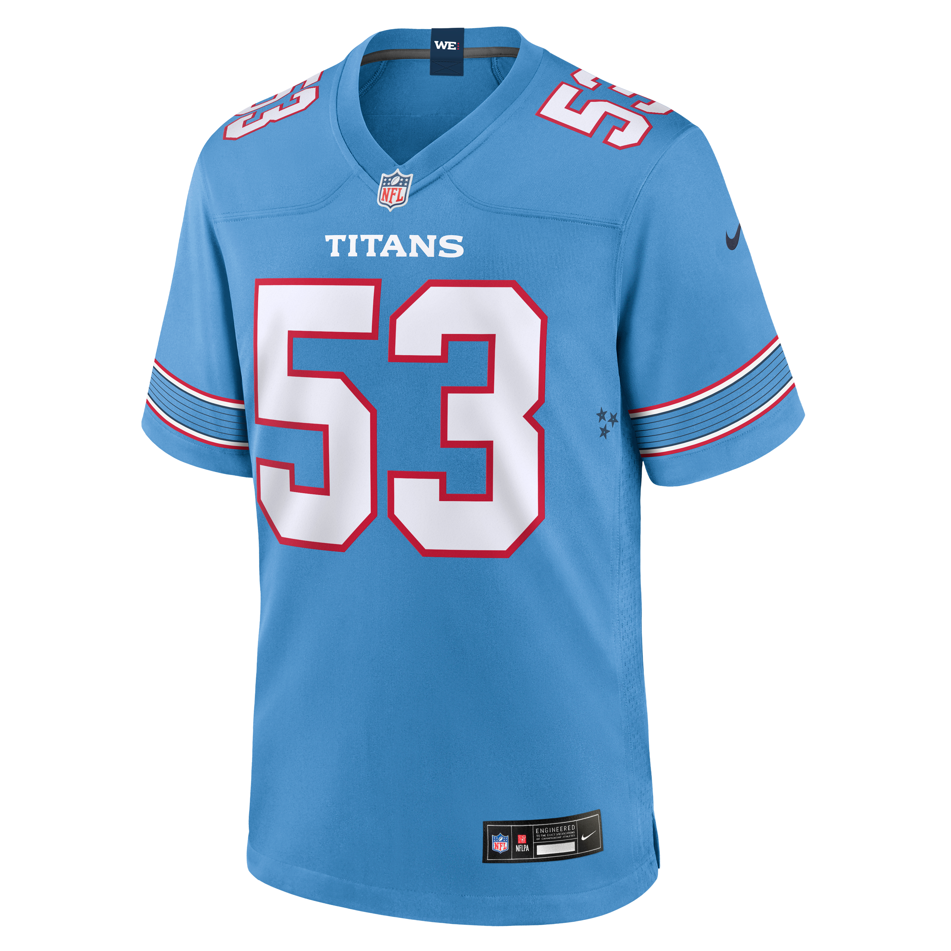 Men's Nike Anthony Hill Jr. Light Blue Tennessee Titans Team Game Jersey